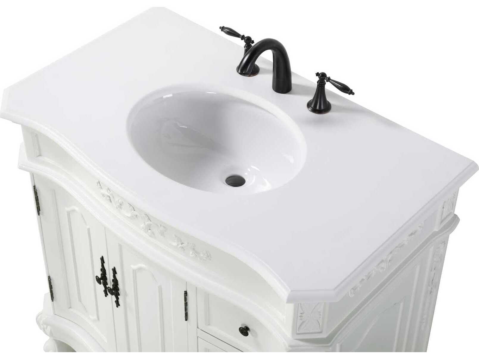 Elegant Lighting Danville 36" Antique White Vanity