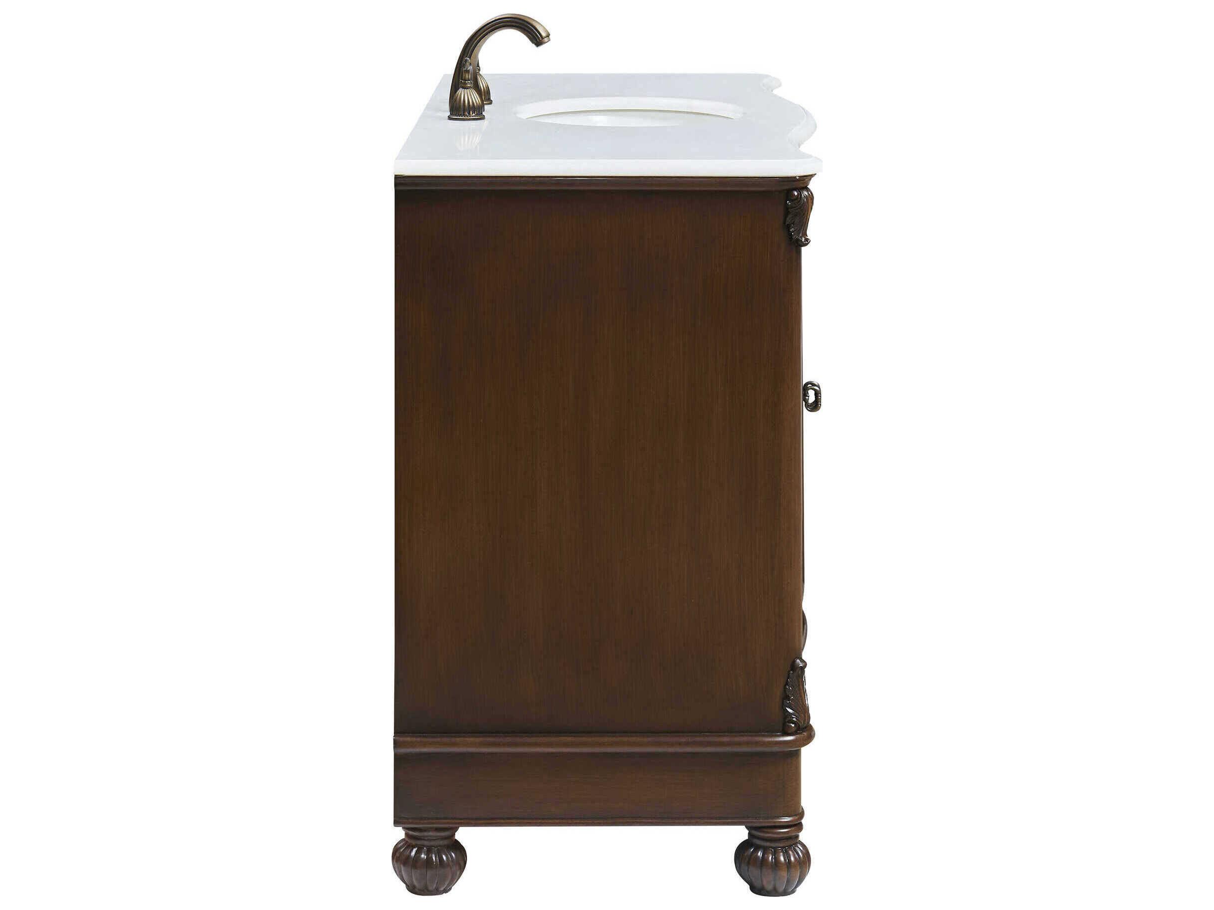 Elegant Lighting Windsor Brown 48" Vanity with Ivory White Quartz Countertop