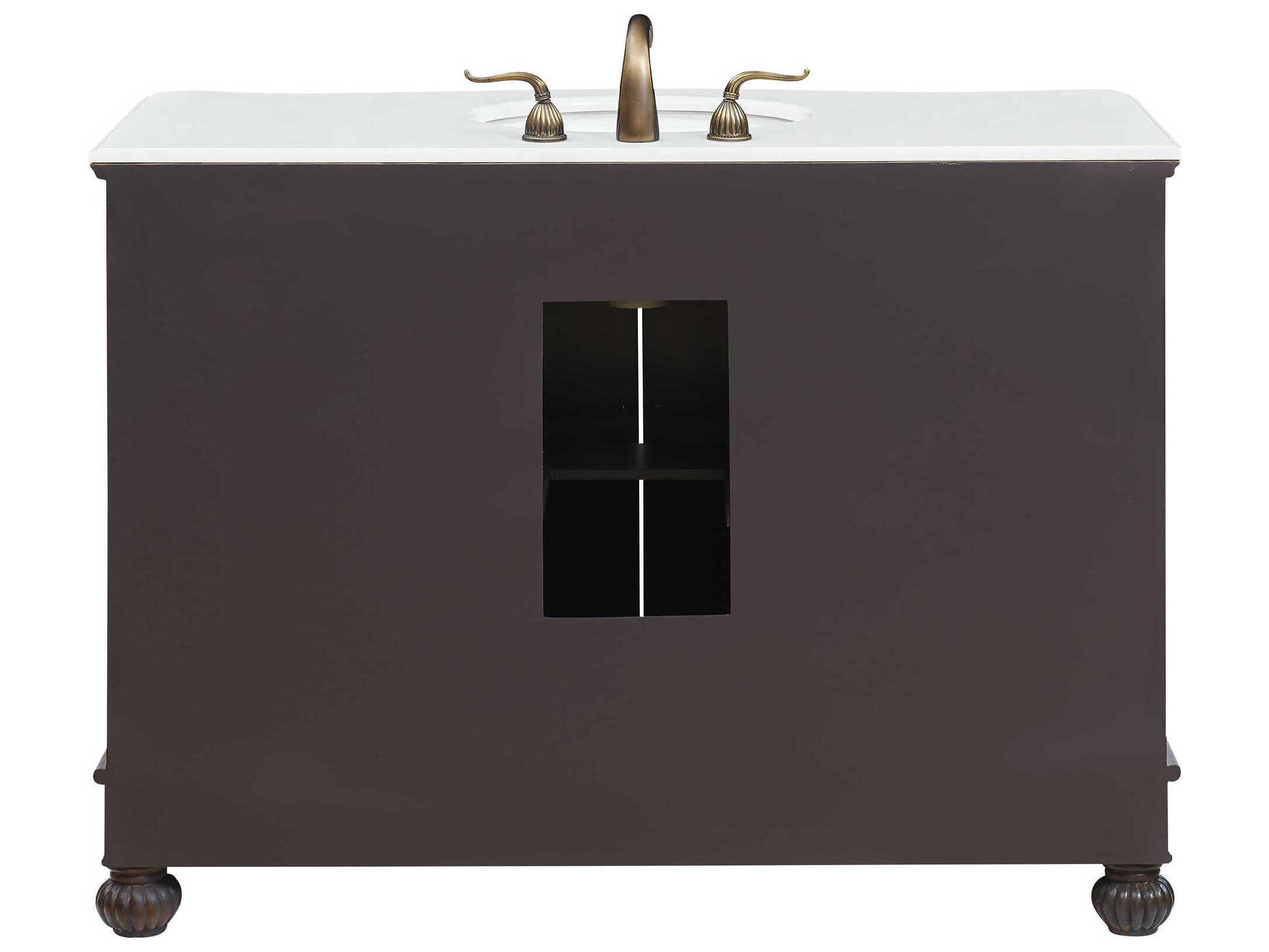 Elegant Lighting Windsor Brown 48" Vanity with Ivory White Quartz Countertop