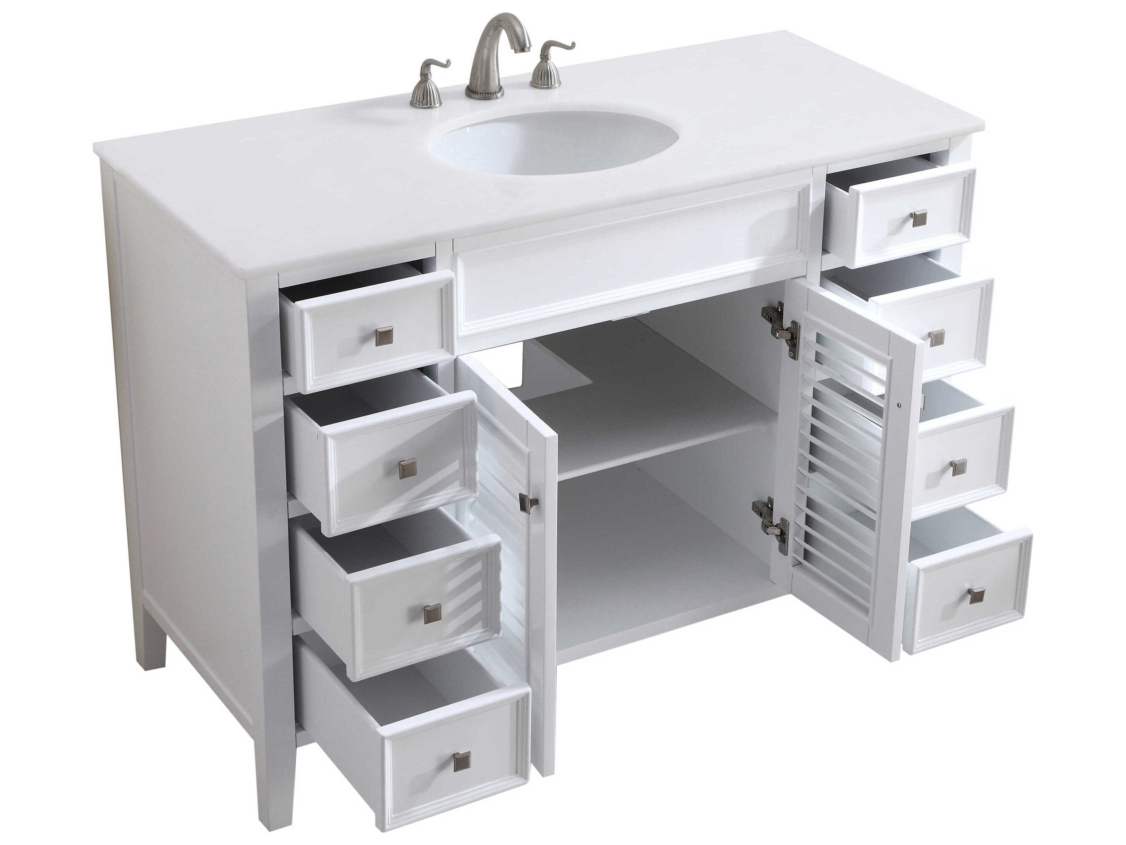 Elegant Lighting Cape Cod Antique White 48" Vanity