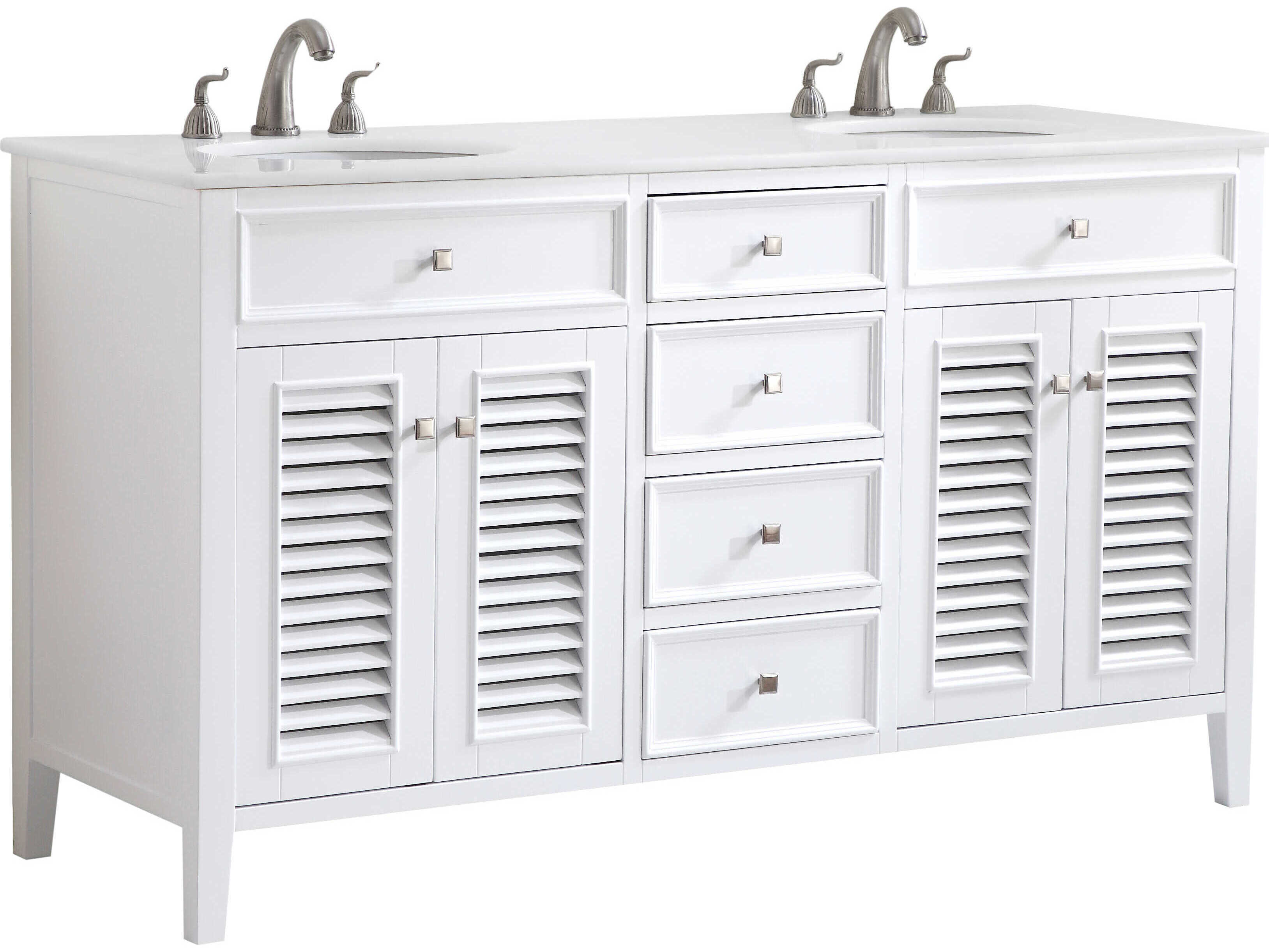 Elegant Lighting Cape Cod Antique White 60" Vanity