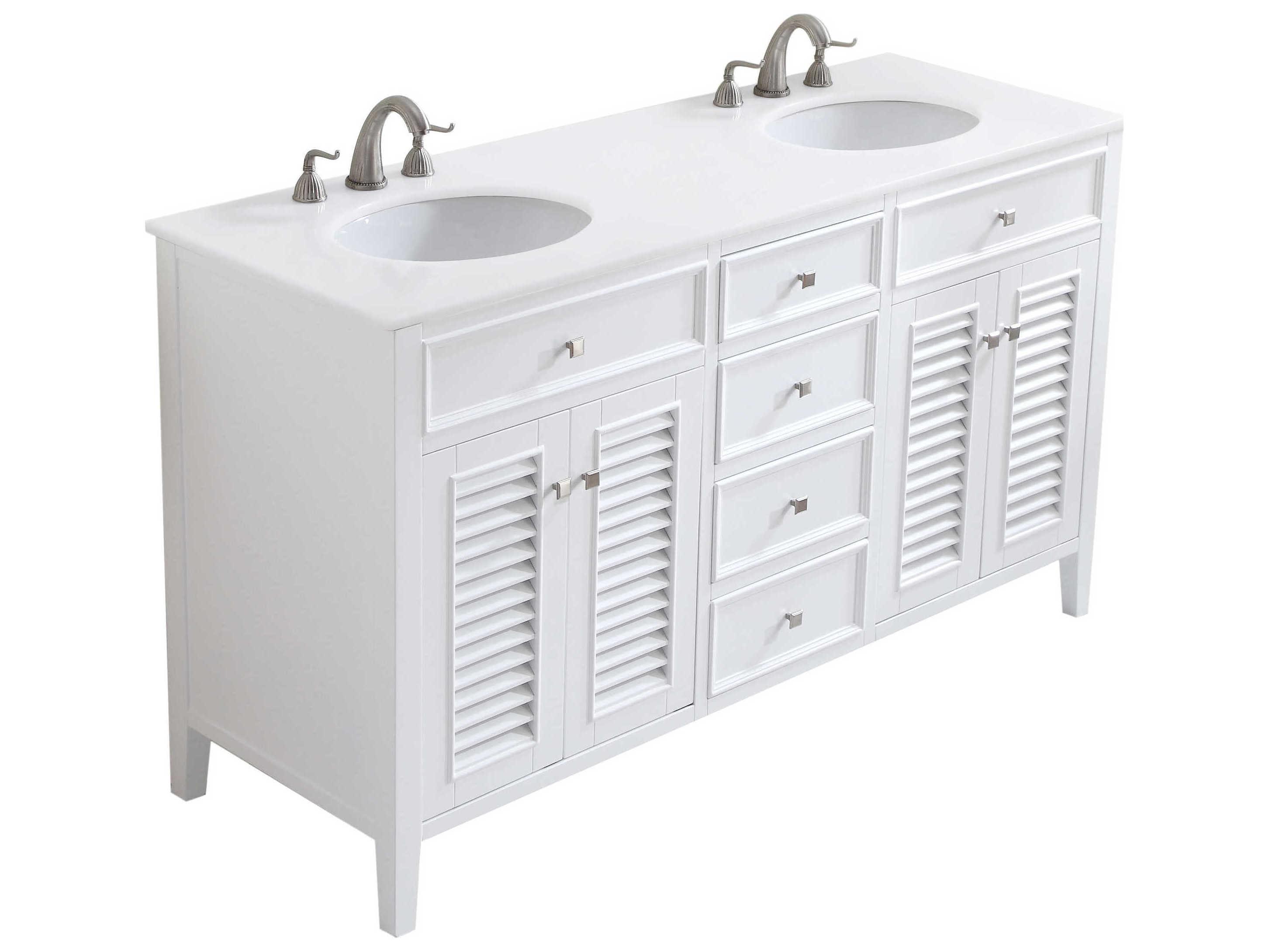 Elegant Lighting Cape Cod Antique White 60" Vanity