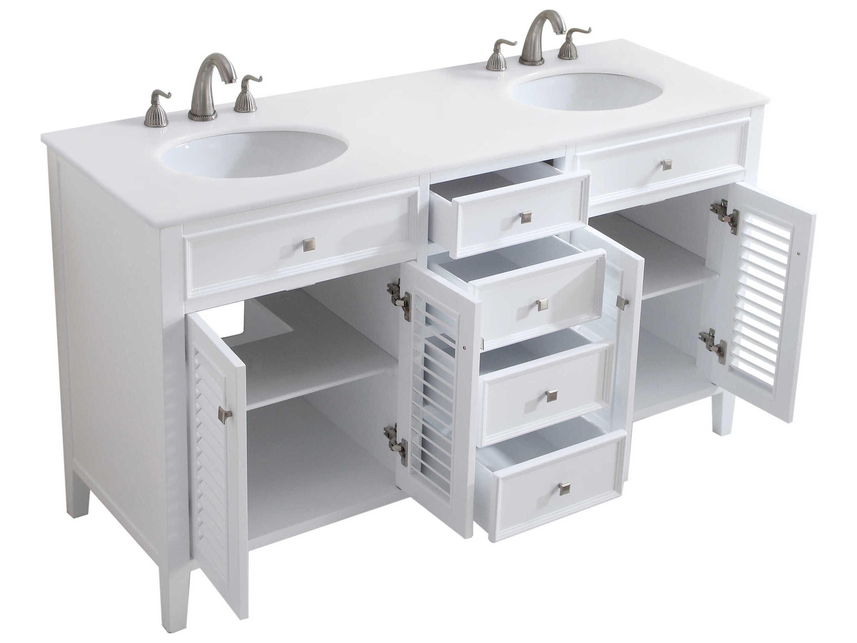 Elegant Lighting Cape Cod Antique White 60" Vanity