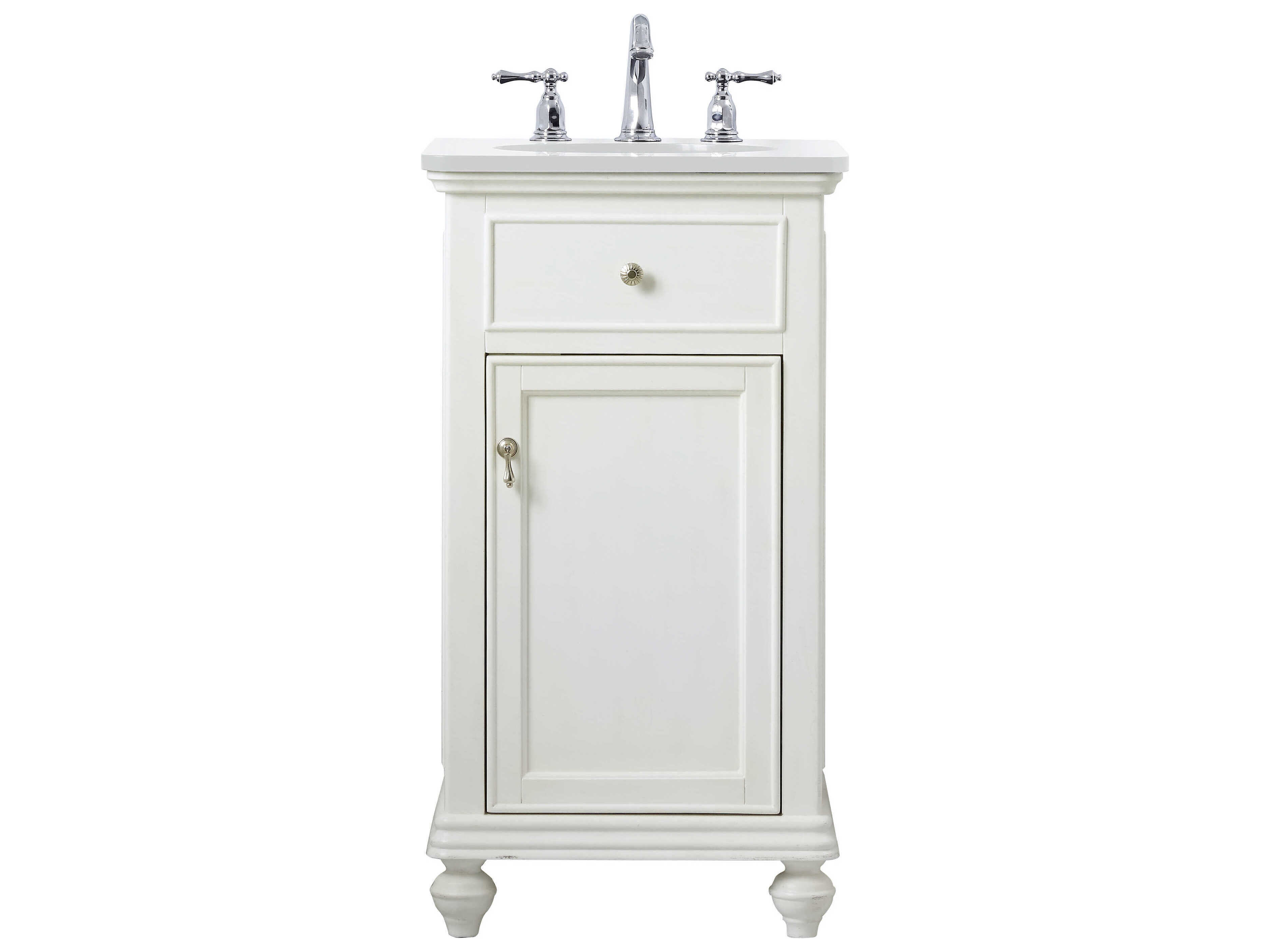 Elegant Lighting Otto Antique White 19" Vanity with Ivory White Quartz Countertop