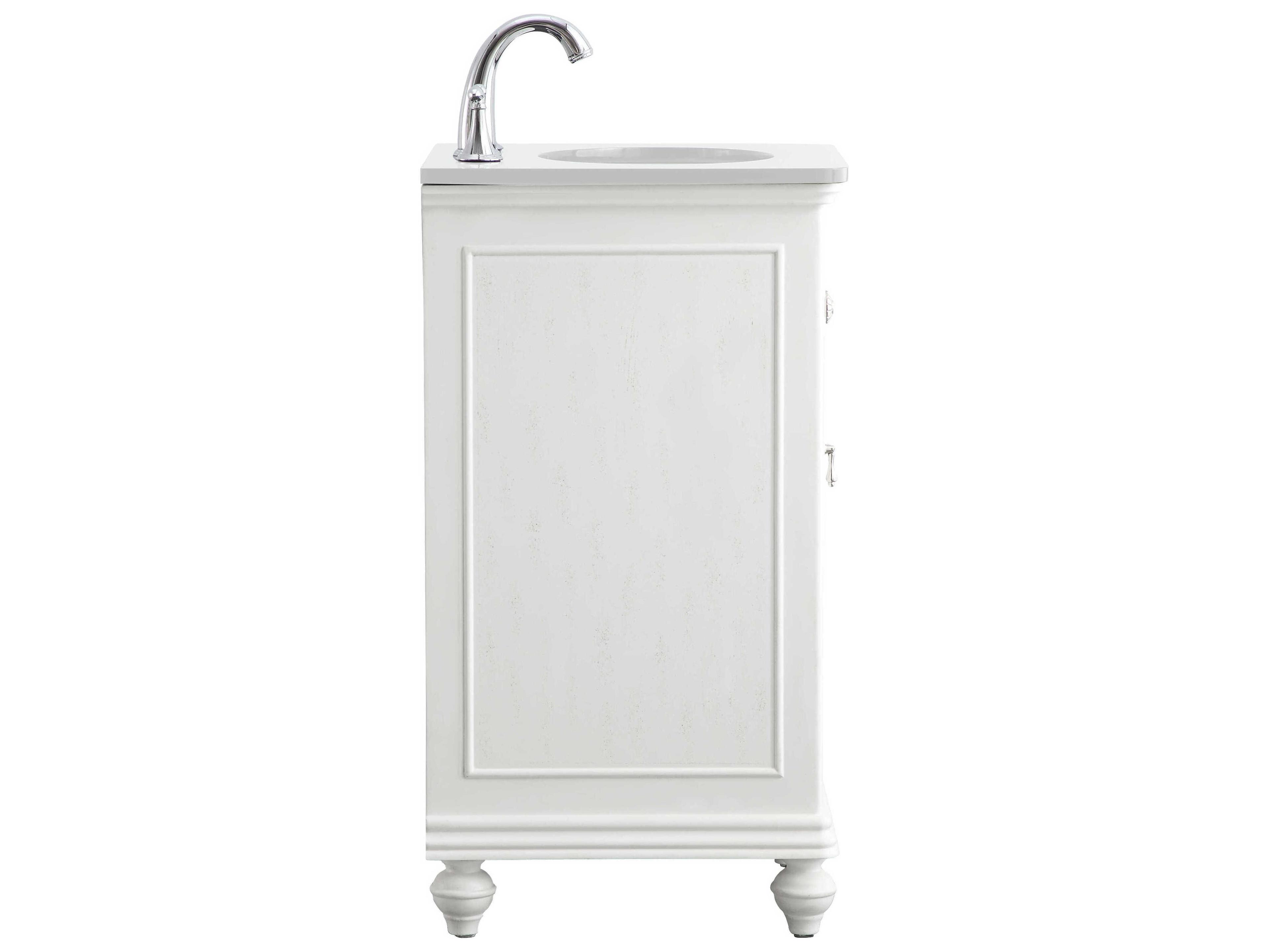 Elegant Lighting Otto Antique White 19" Vanity with Ivory White Quartz Countertop