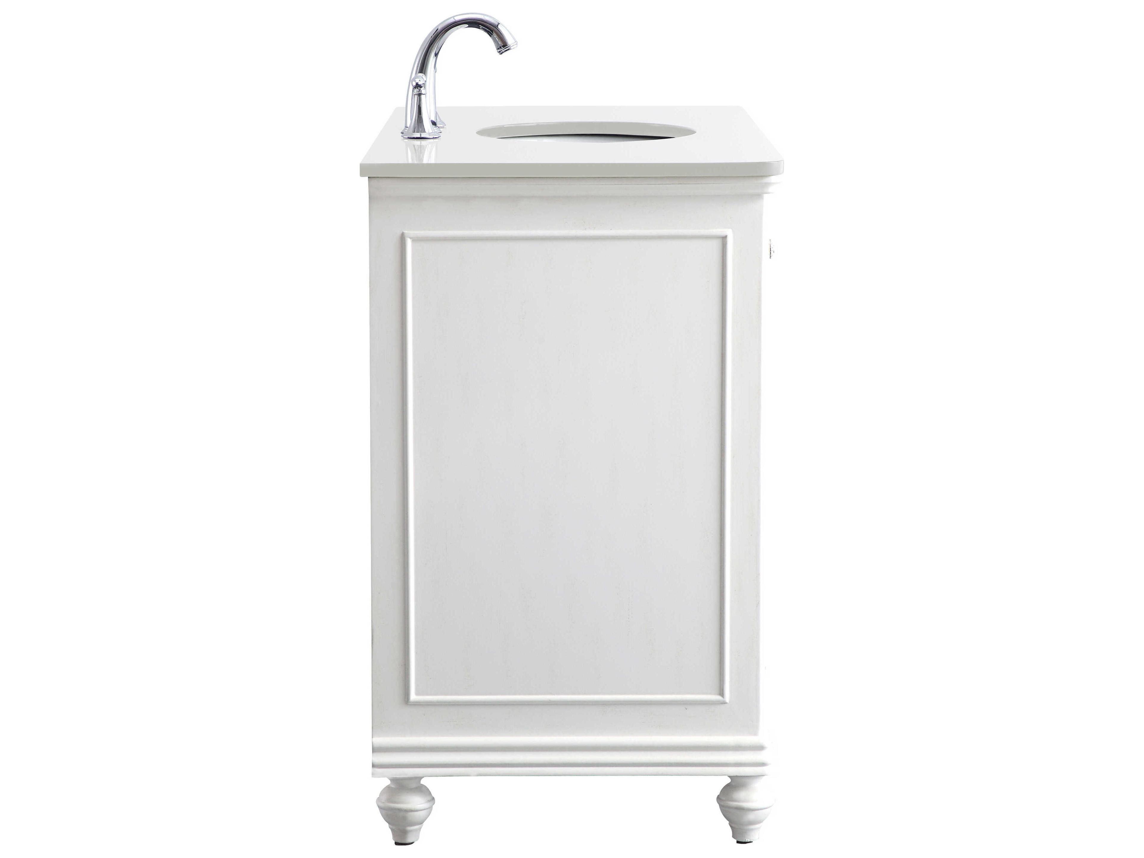 Elegant Lighting Otto Antique White 42" Vanity with Ivory White Quartz Countertop