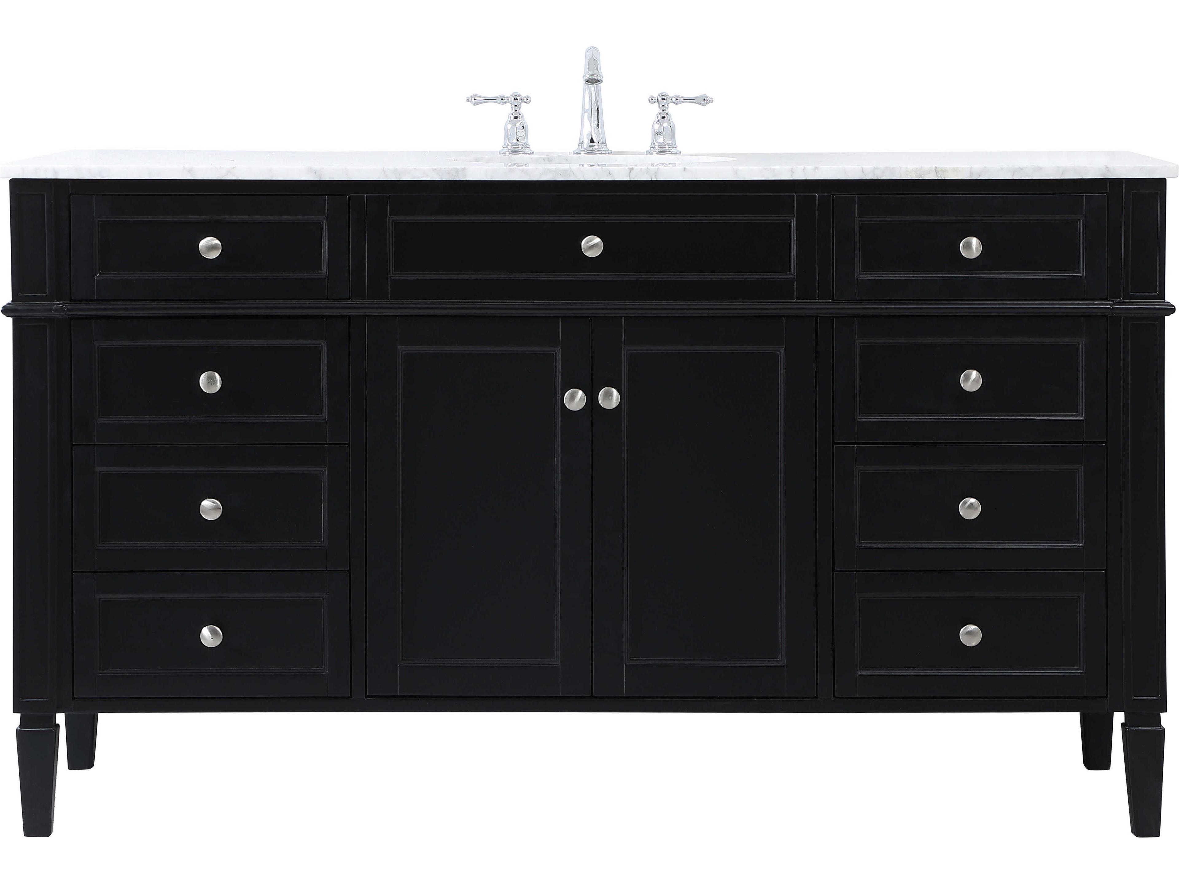 Elegant Lighting Park Avenue Black 60" Vanity