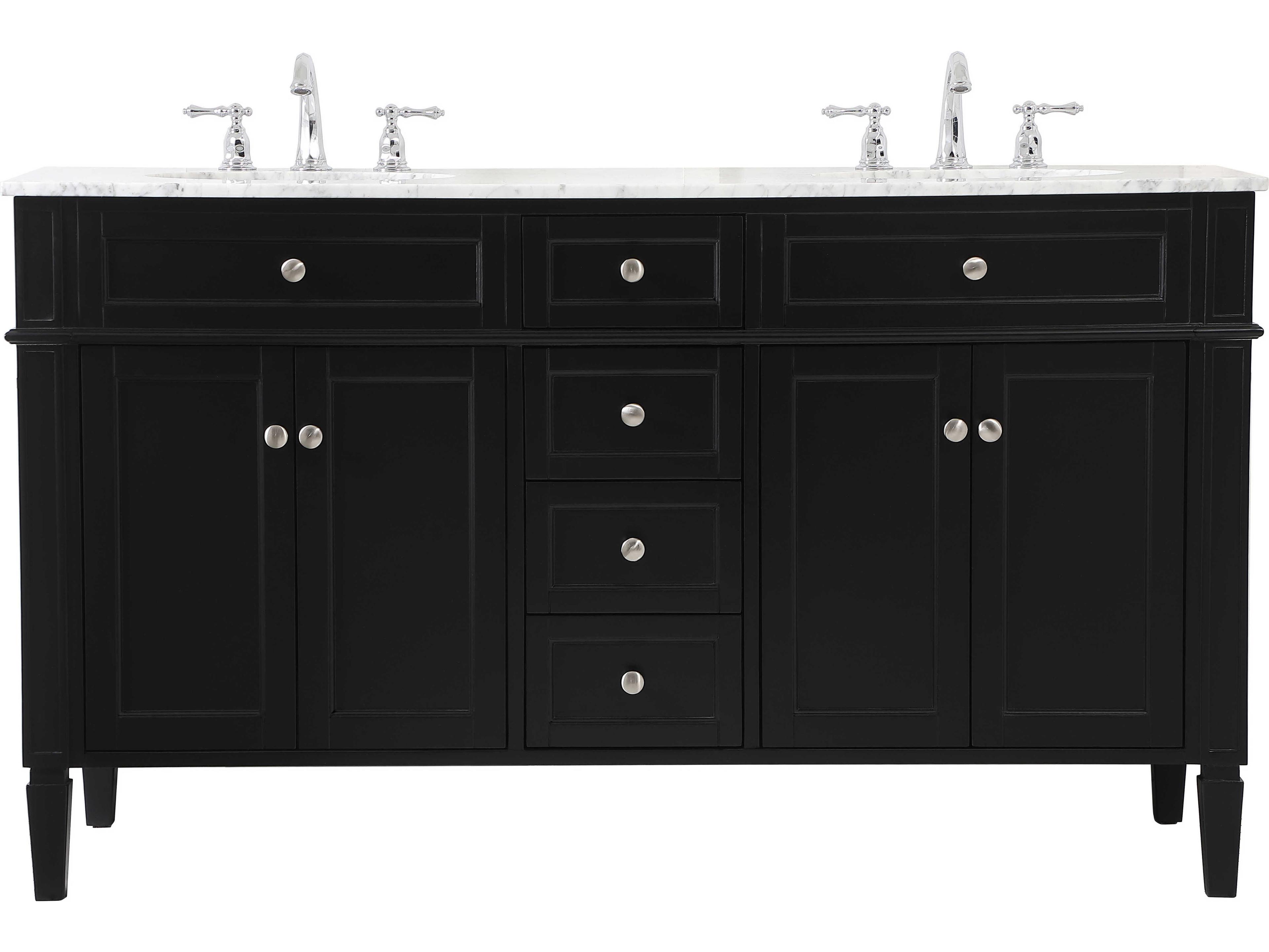 Elegant Lighting Park Avenue Black 60" Vanity