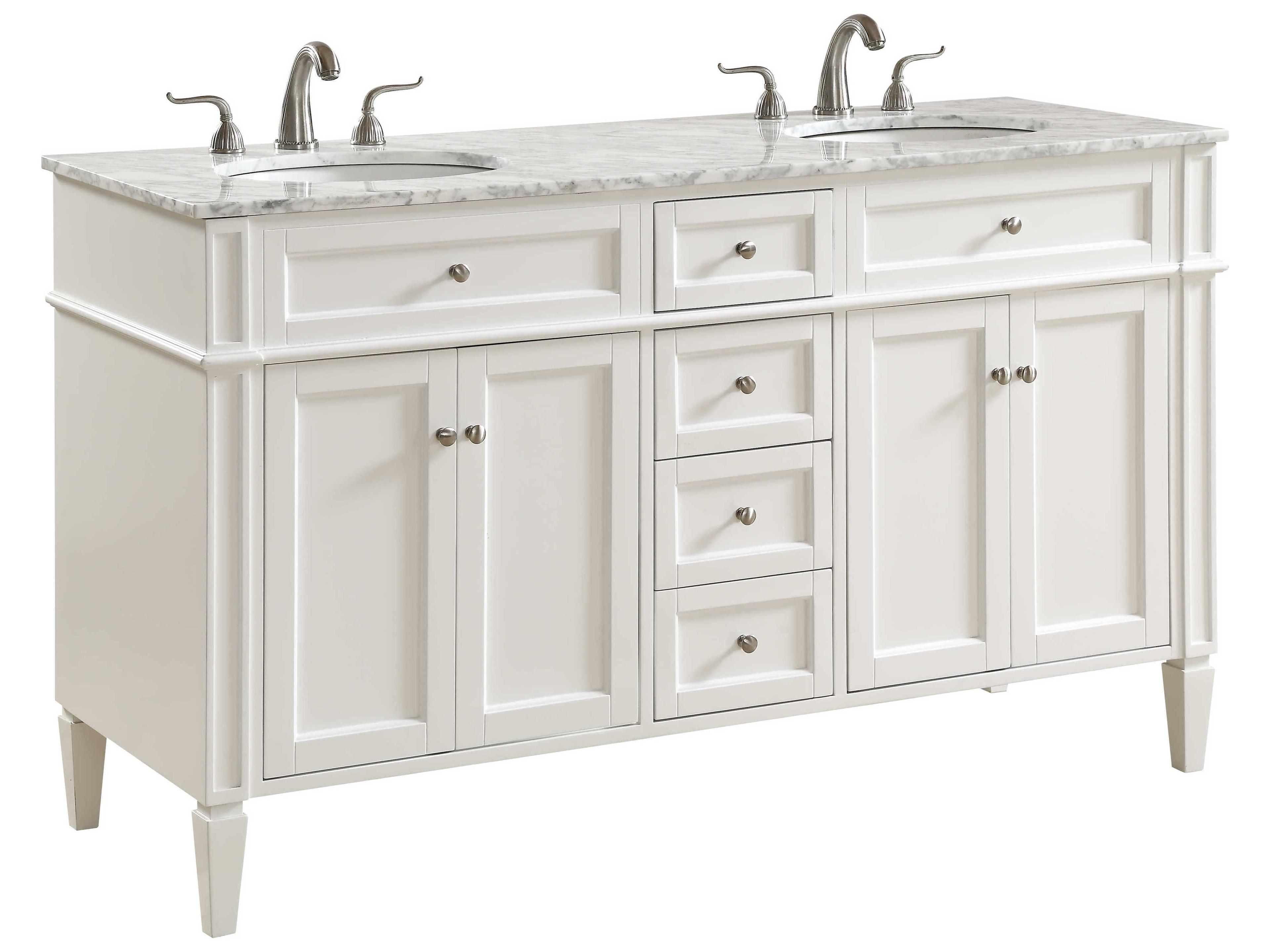 Elegant Lighting Park Avenue White 60" Vanity