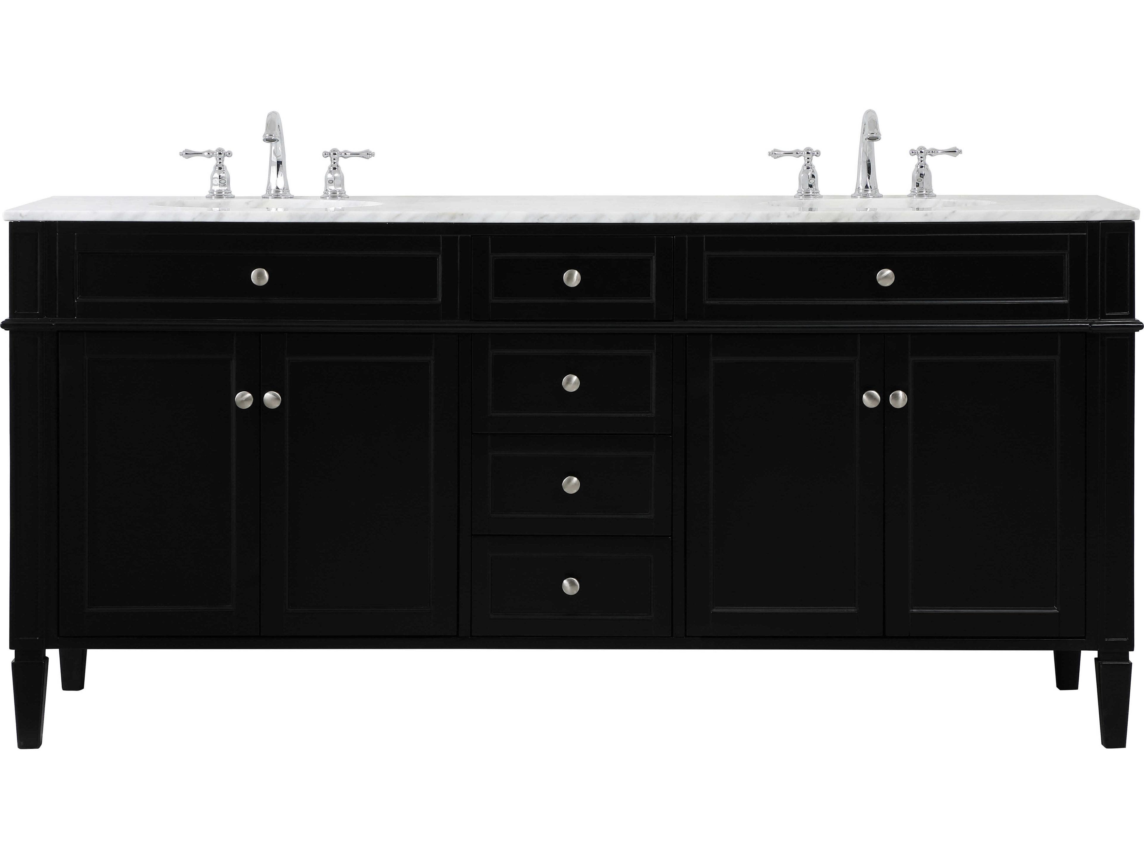 Elegant Lighting Park Avenue Black 72" Vanity