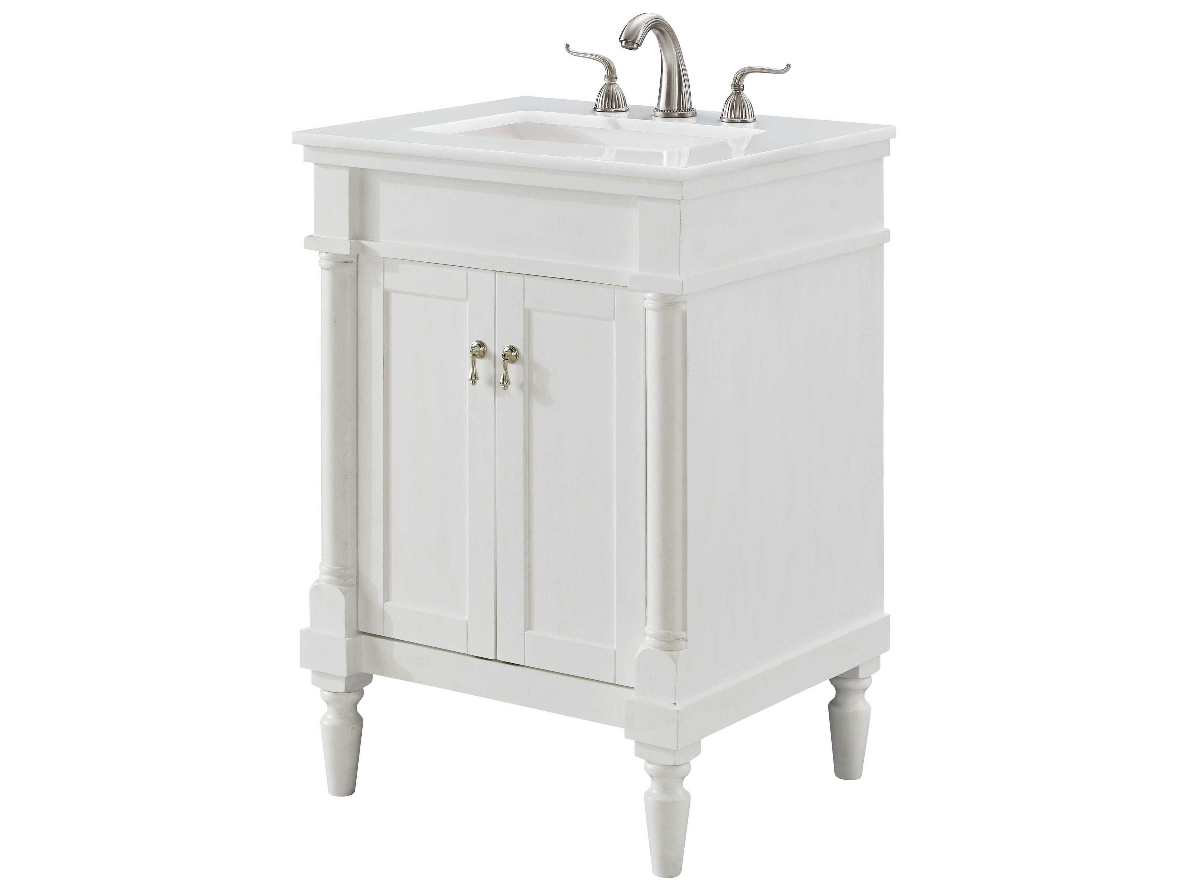Elegant Lighting Lexington Antique White 24" Vanity