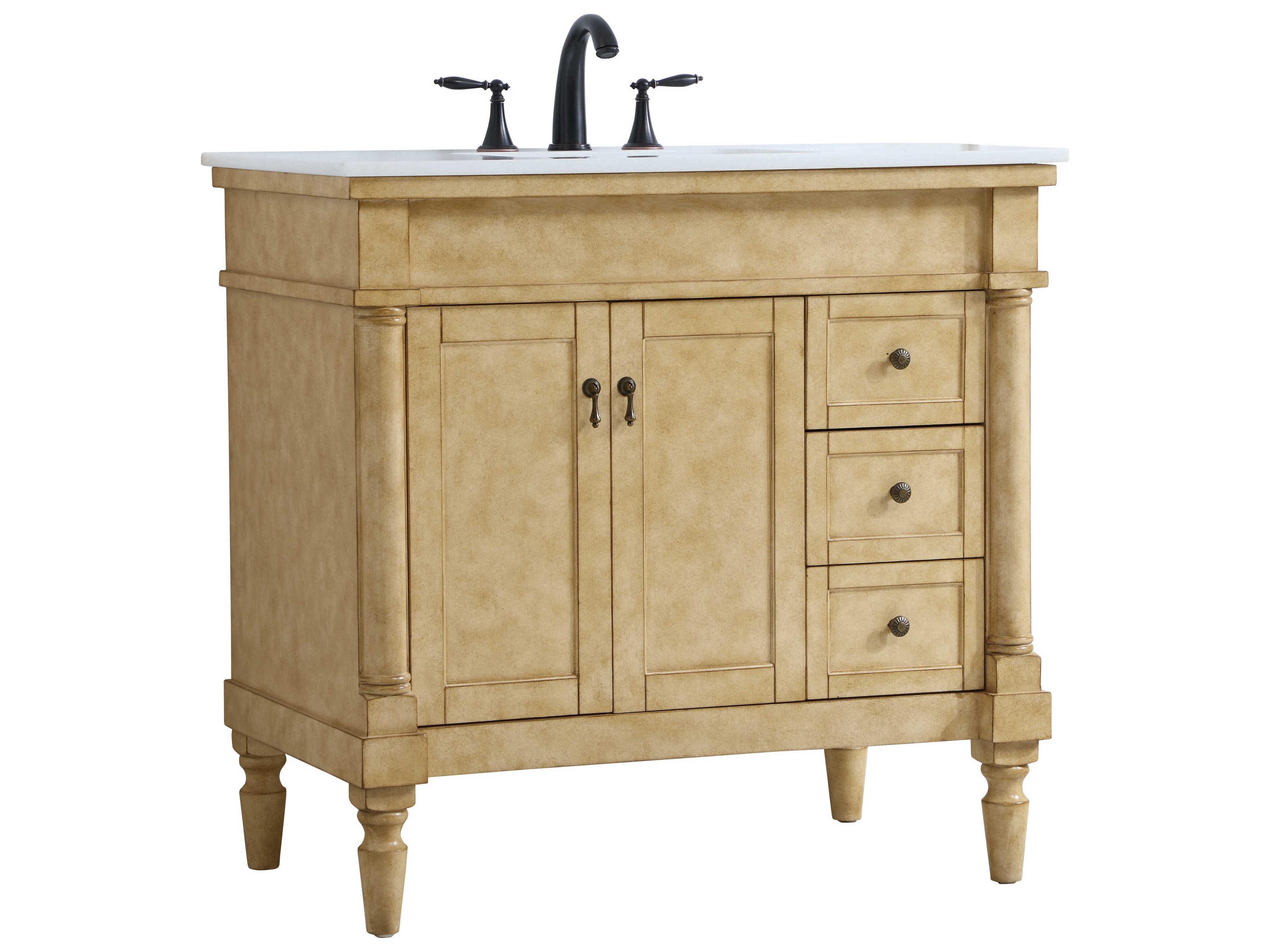 Elegant Lighting Lexington Antique Beige 36" Vanity