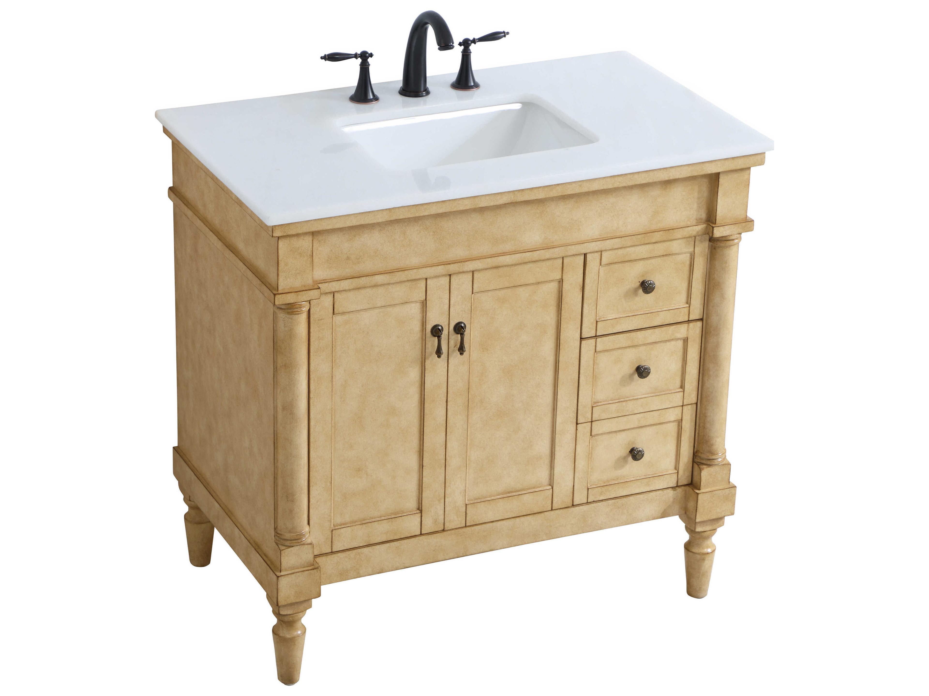 Elegant Lighting Lexington Antique Beige 36" Vanity