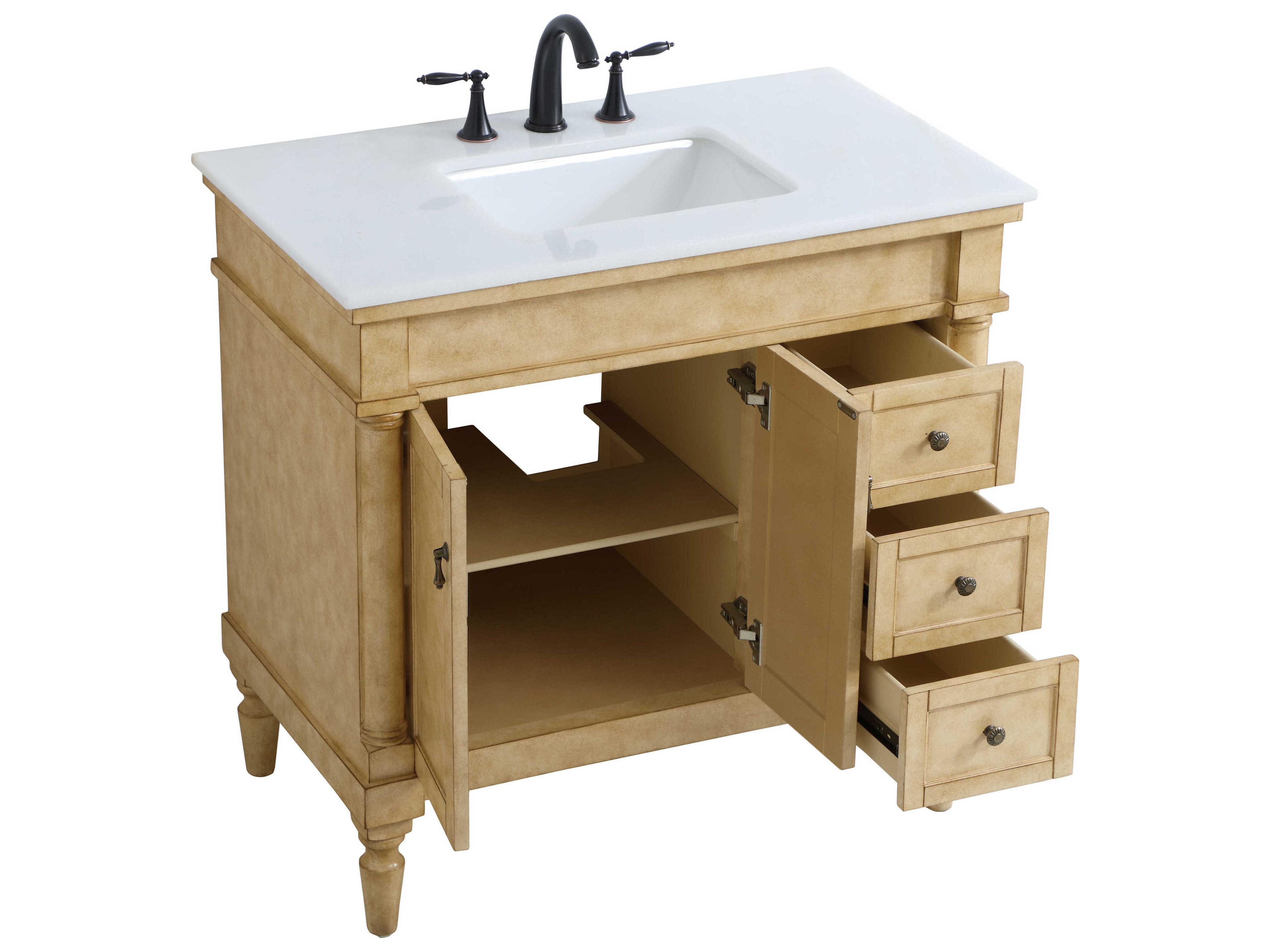 Elegant Lighting Lexington Antique Beige 36" Vanity