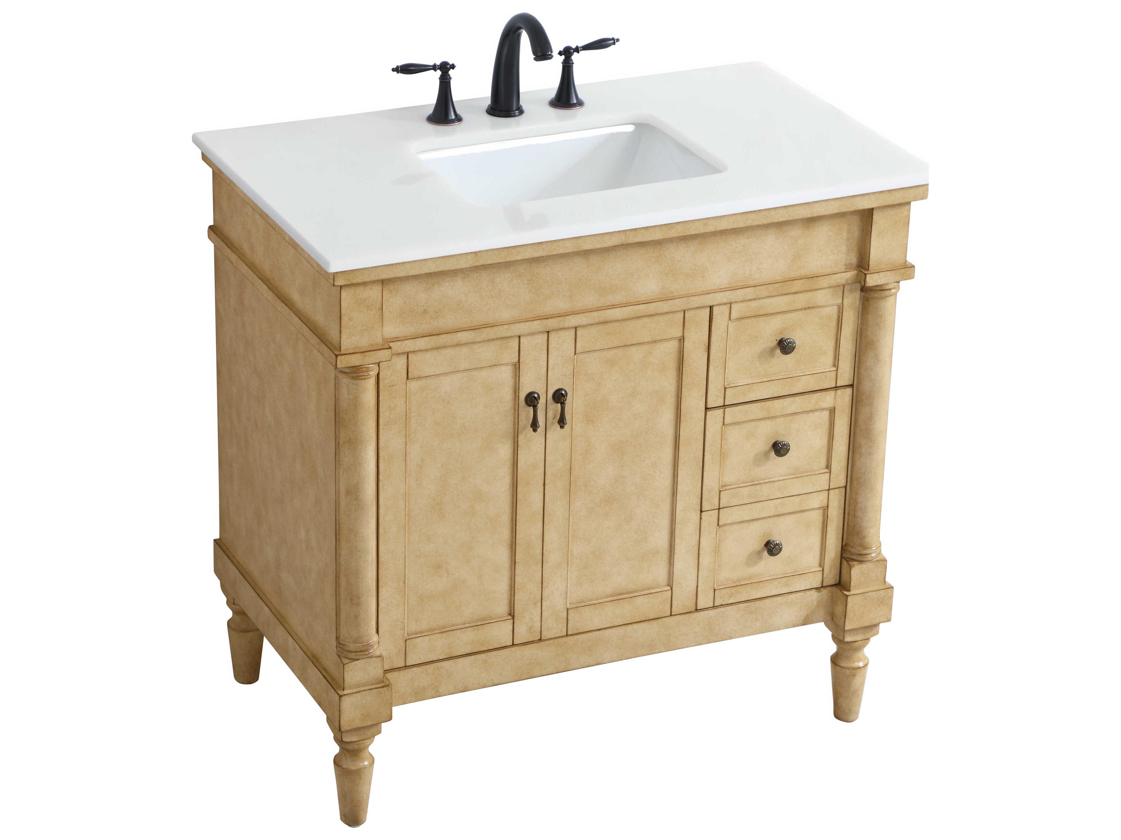 Elegant Lighting Lexington Antique Beige 36" Vanity