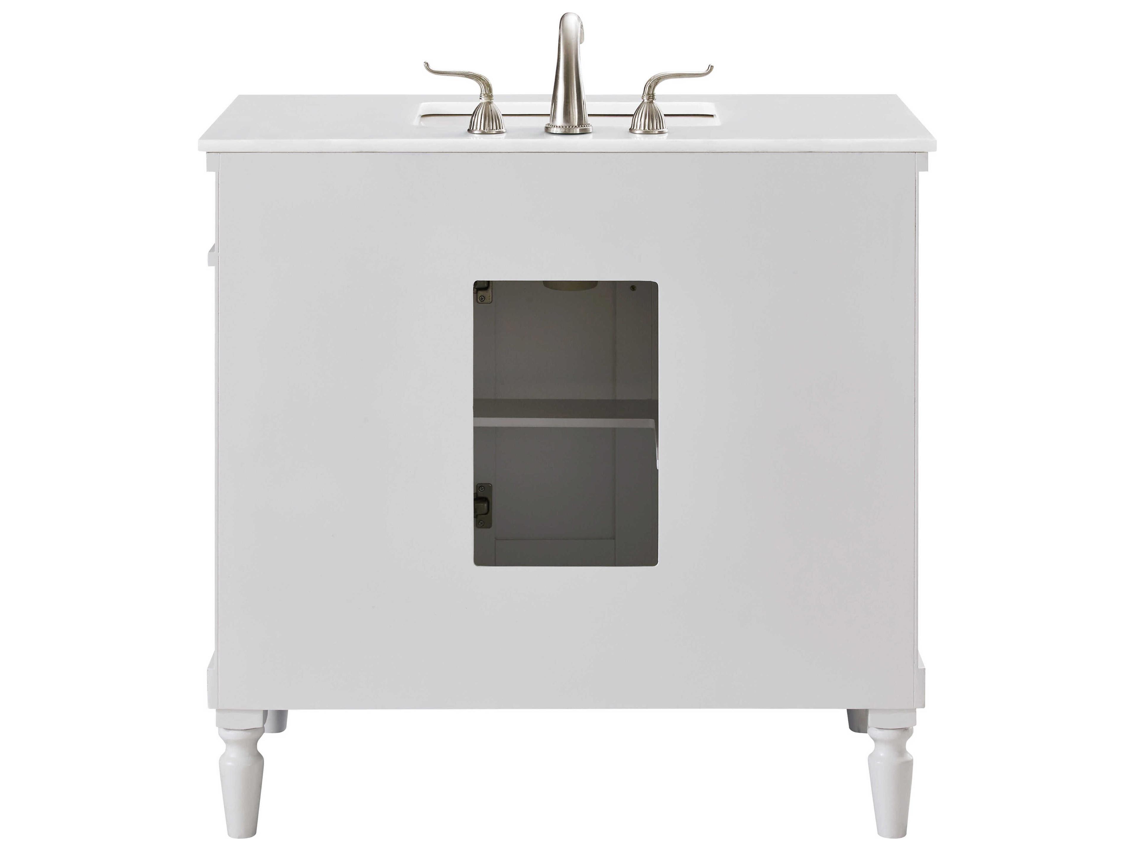 Elegant Lighting Lexington Antique White 36" Vanity