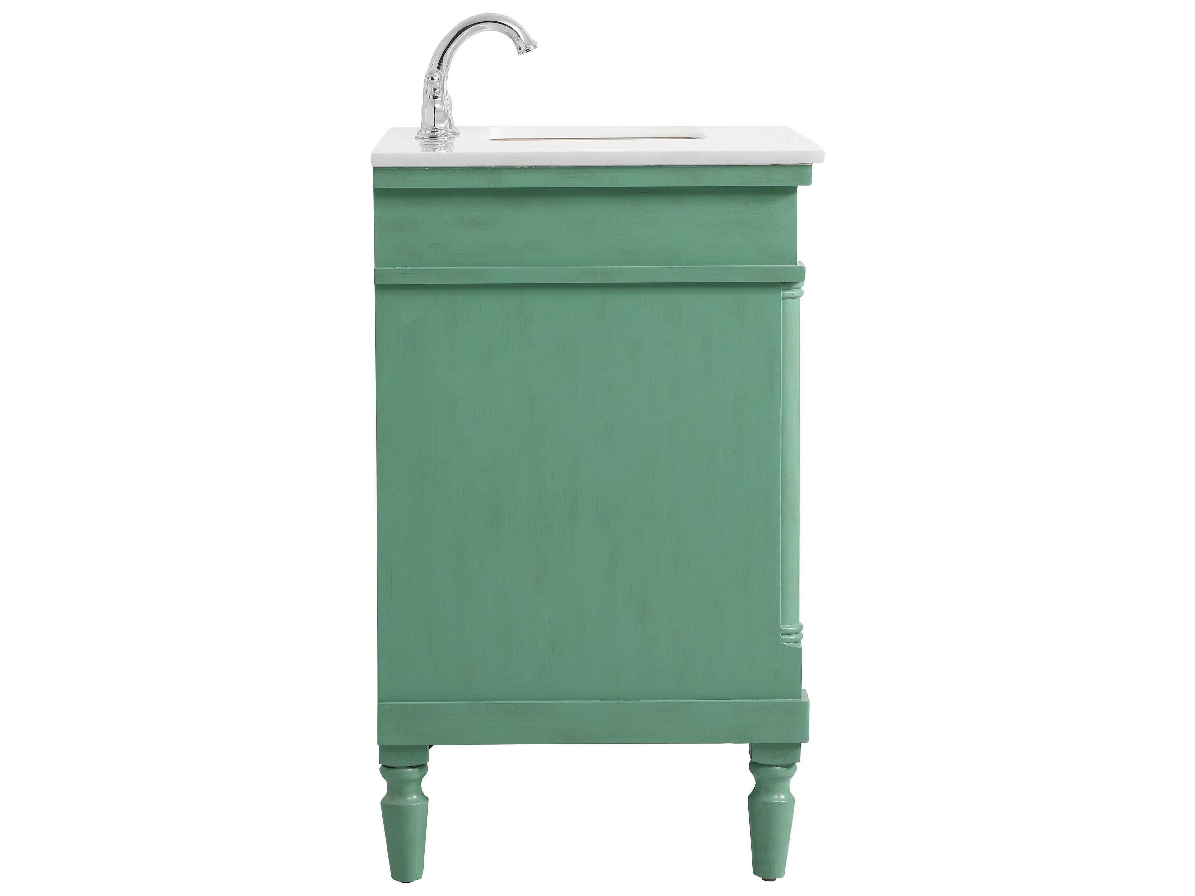 Elegant Lighting Lexington Vintage Mint 36" Vanity with Ivory White Quartz Countertop