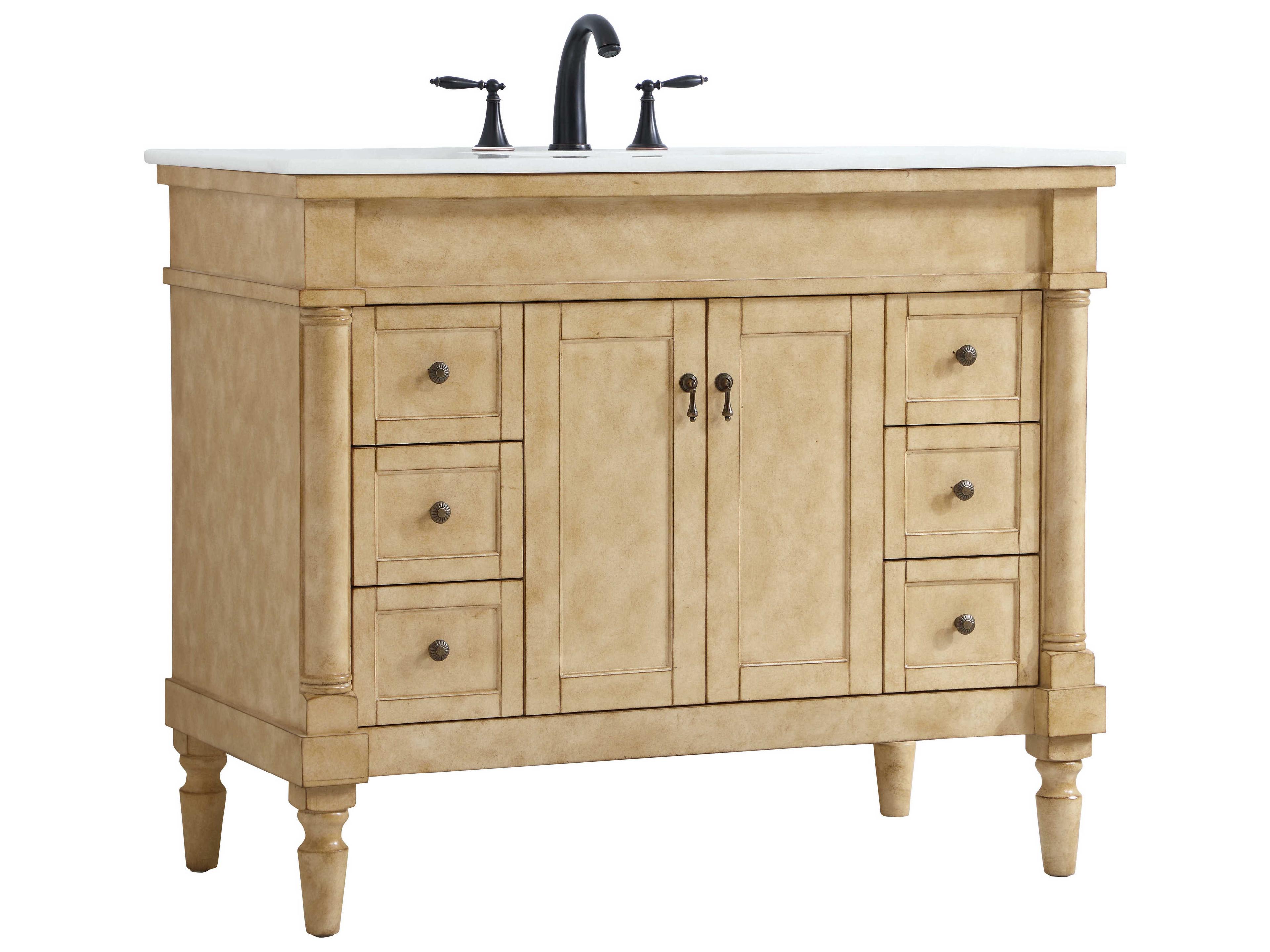 Elegant Lighting Lexington Antique Beige 42" Vanity