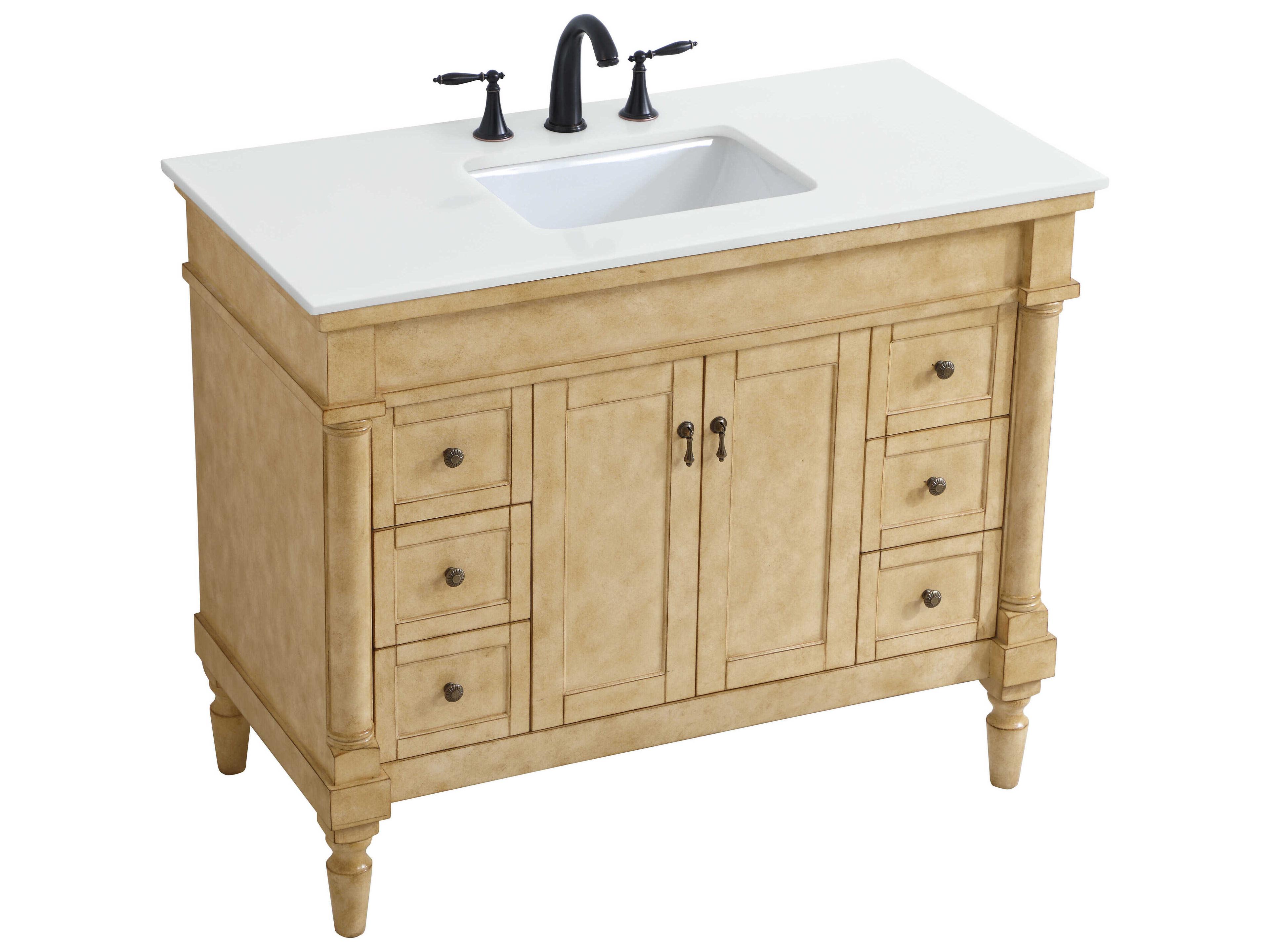 Elegant Lighting Lexington Antique Beige 42" Vanity