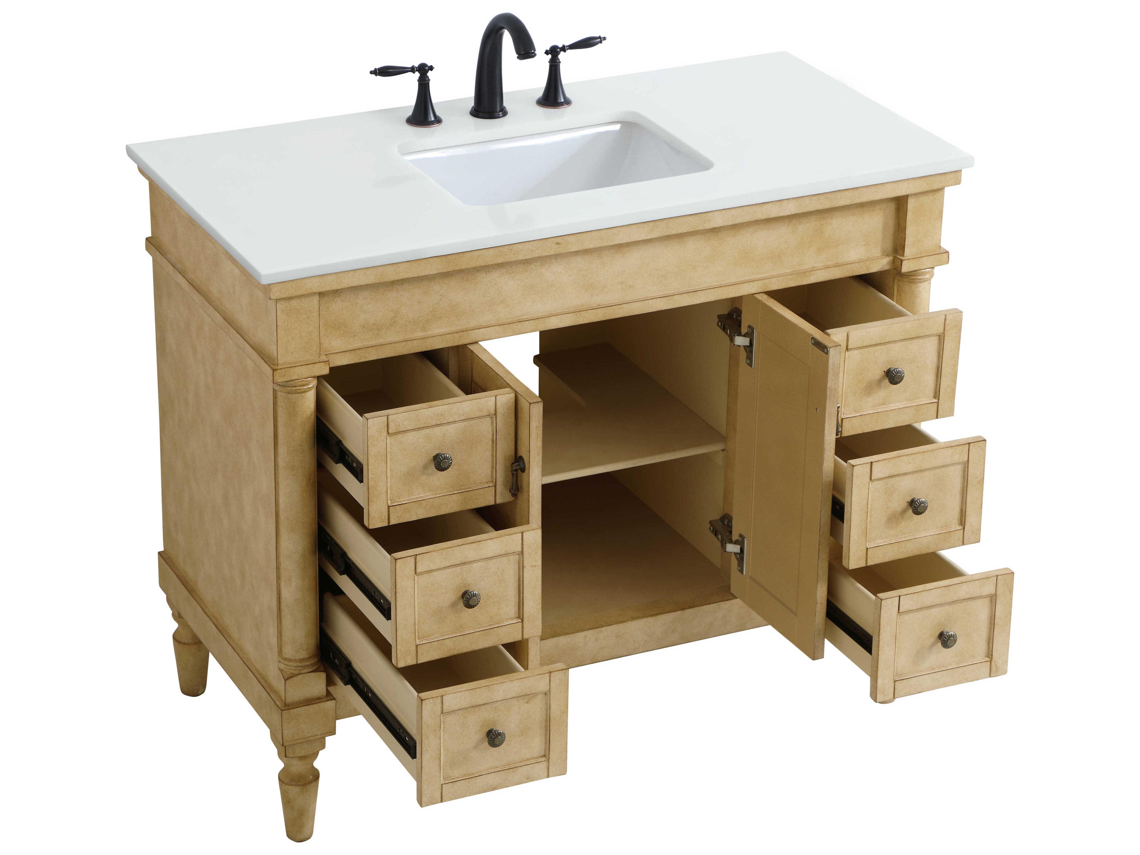 Elegant Lighting Lexington Antique Beige 42" Vanity