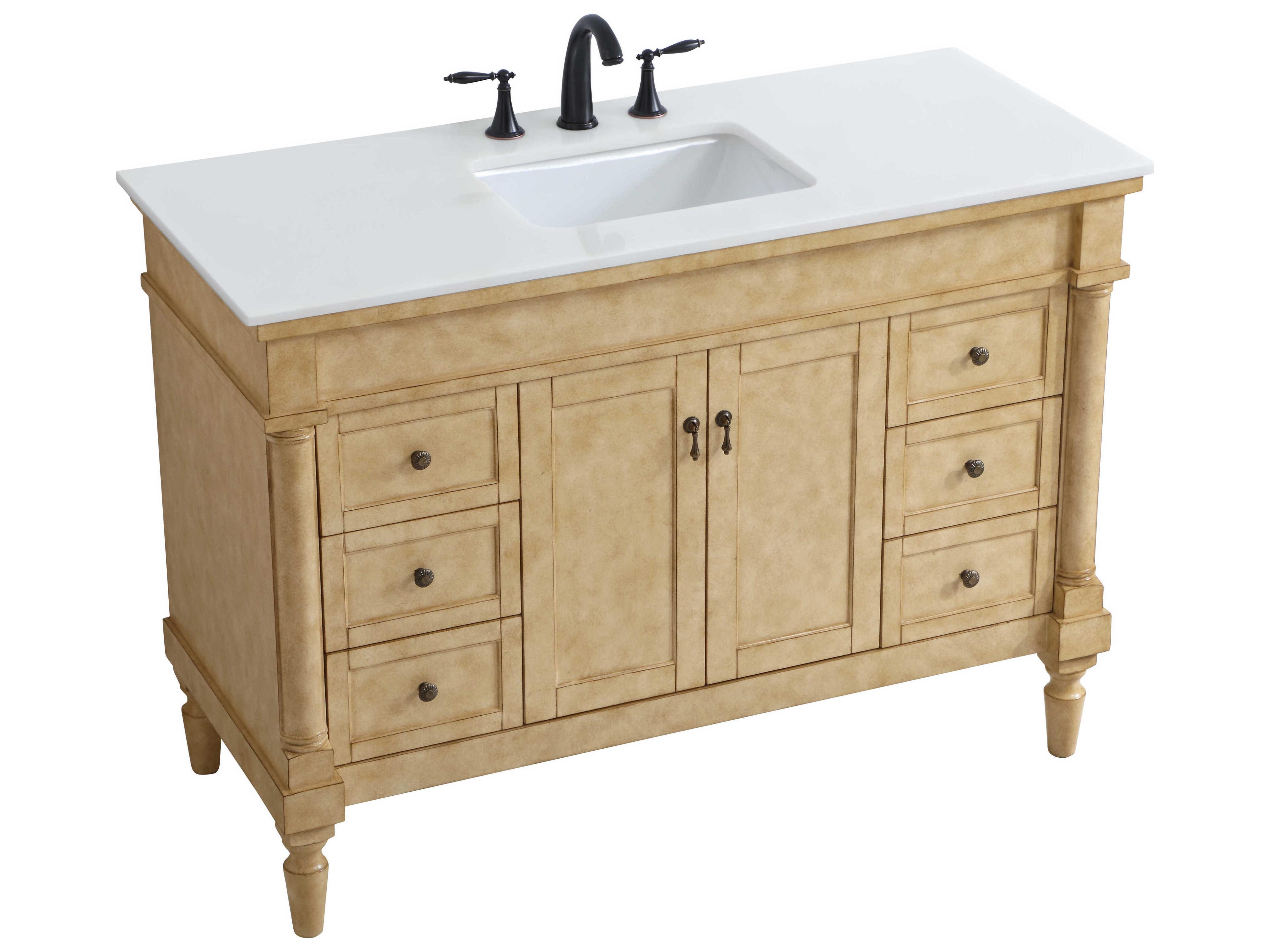 Elegant Lighting Lexington Antique Beige 48" Vanity