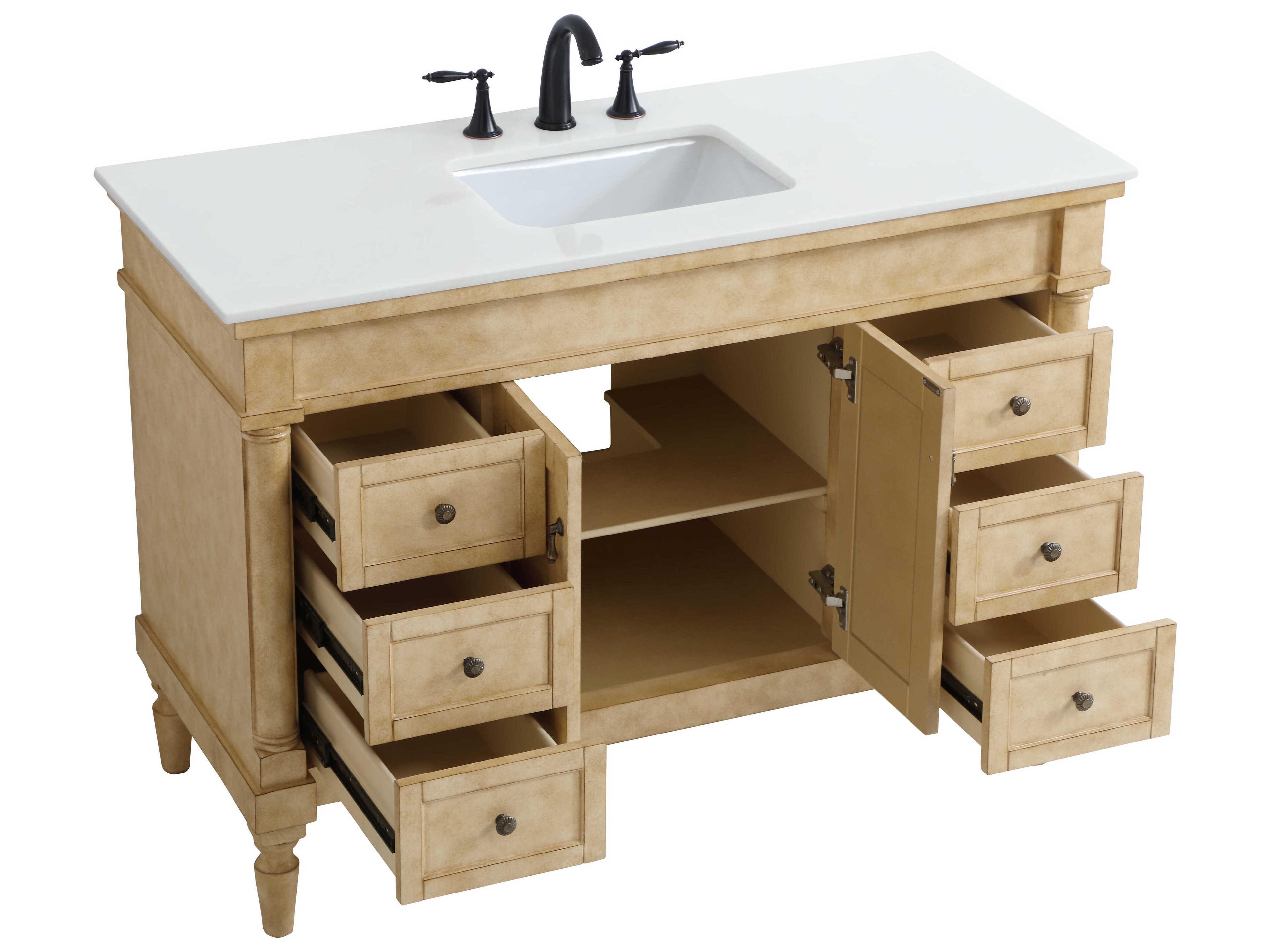 Elegant Lighting Lexington Antique Beige 48" Vanity