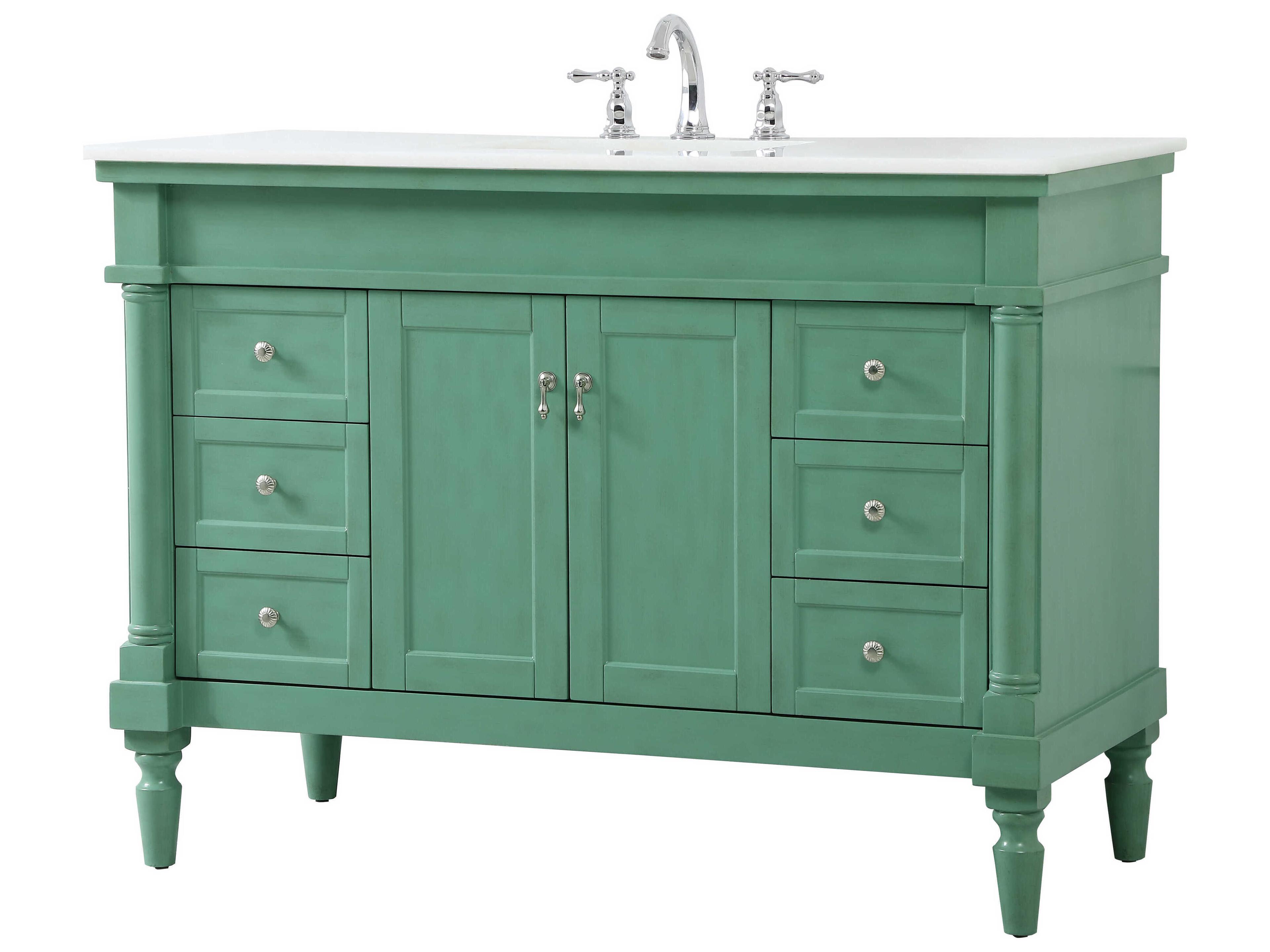 Elegant Lighting Lexington Vintage Mint 48" Vanity