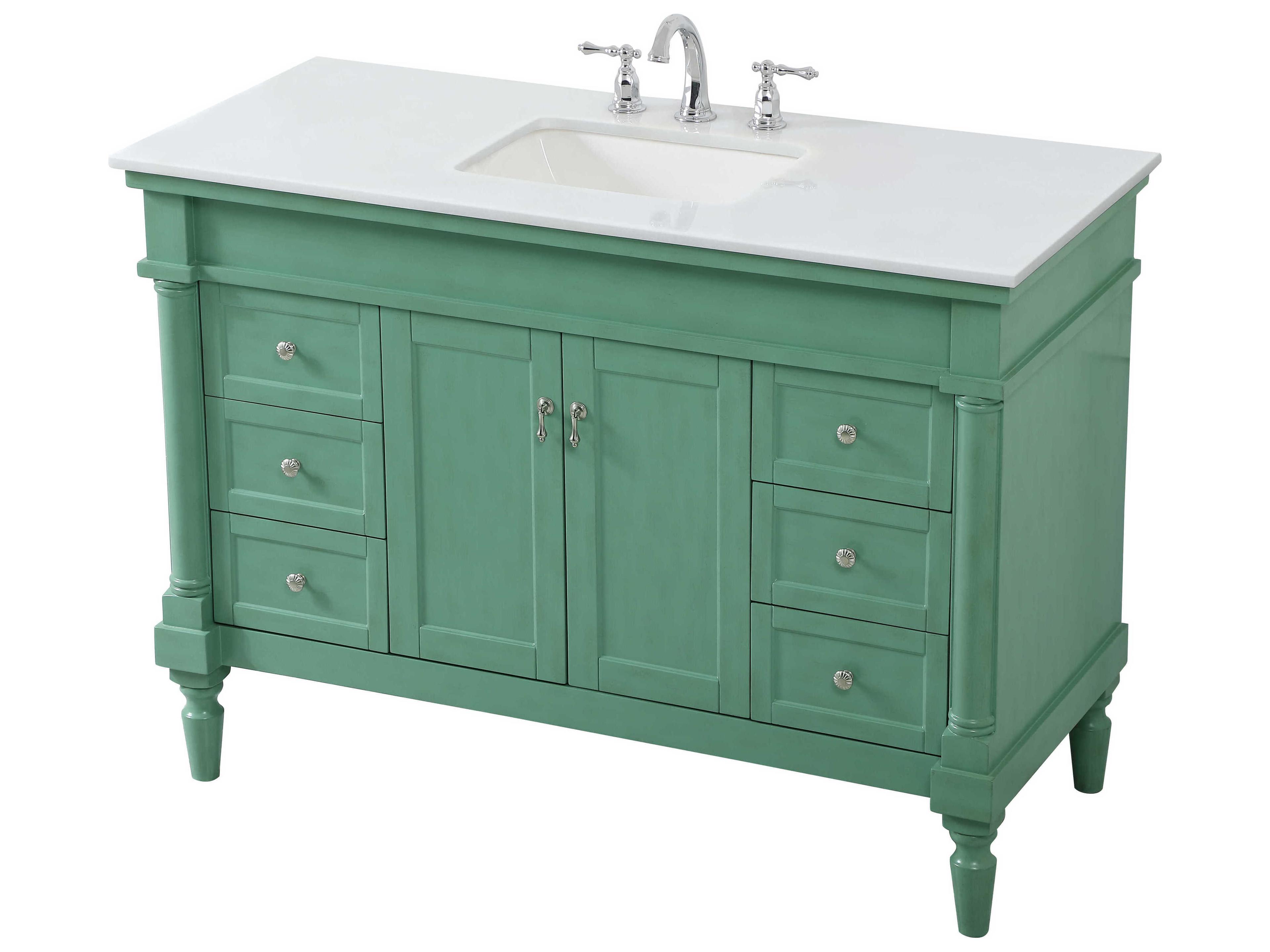 Elegant Lighting Lexington Vintage Mint 48" Vanity
