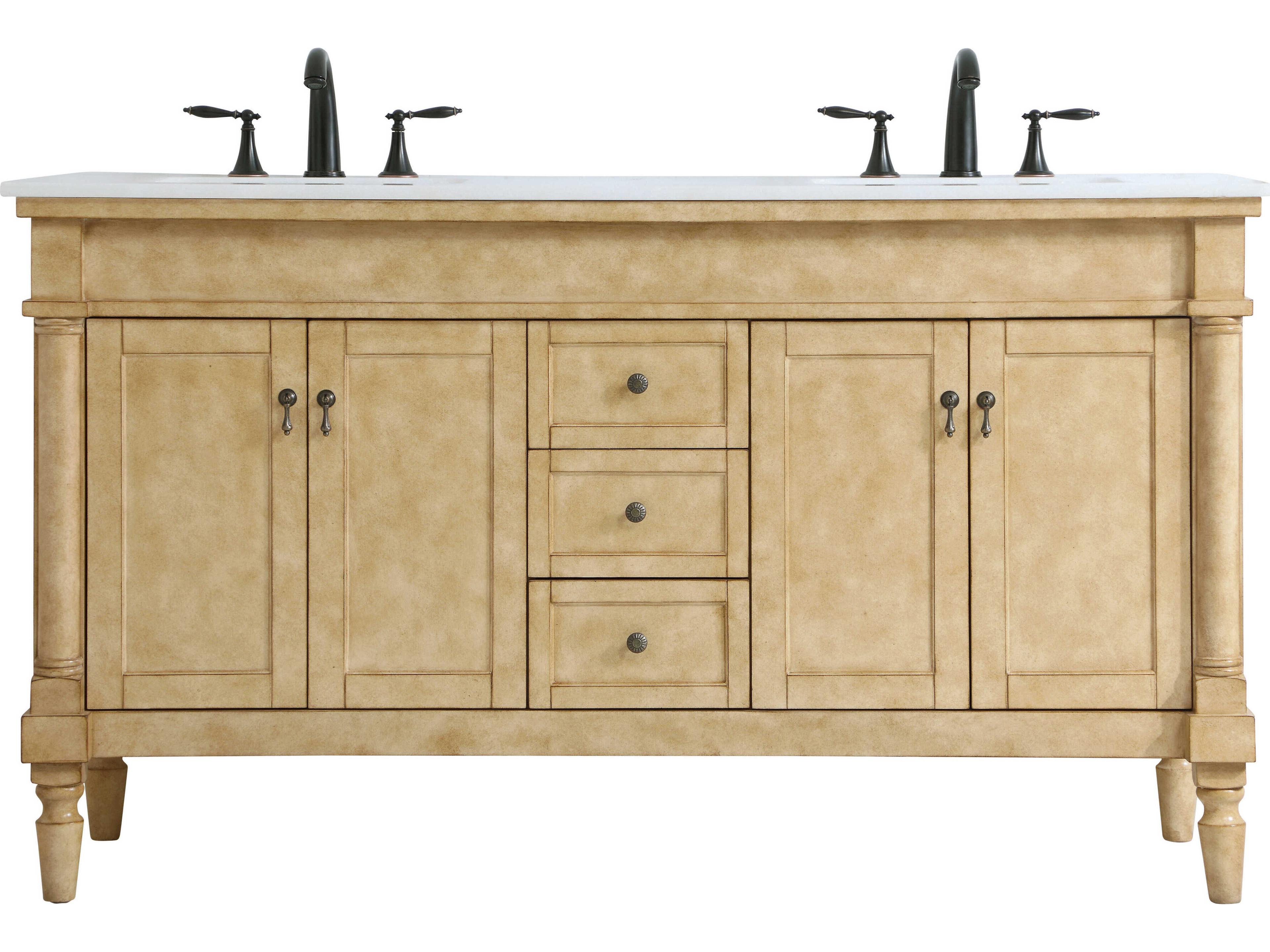 Elegant Lighting Lexington Antique Beige 60" Vanity