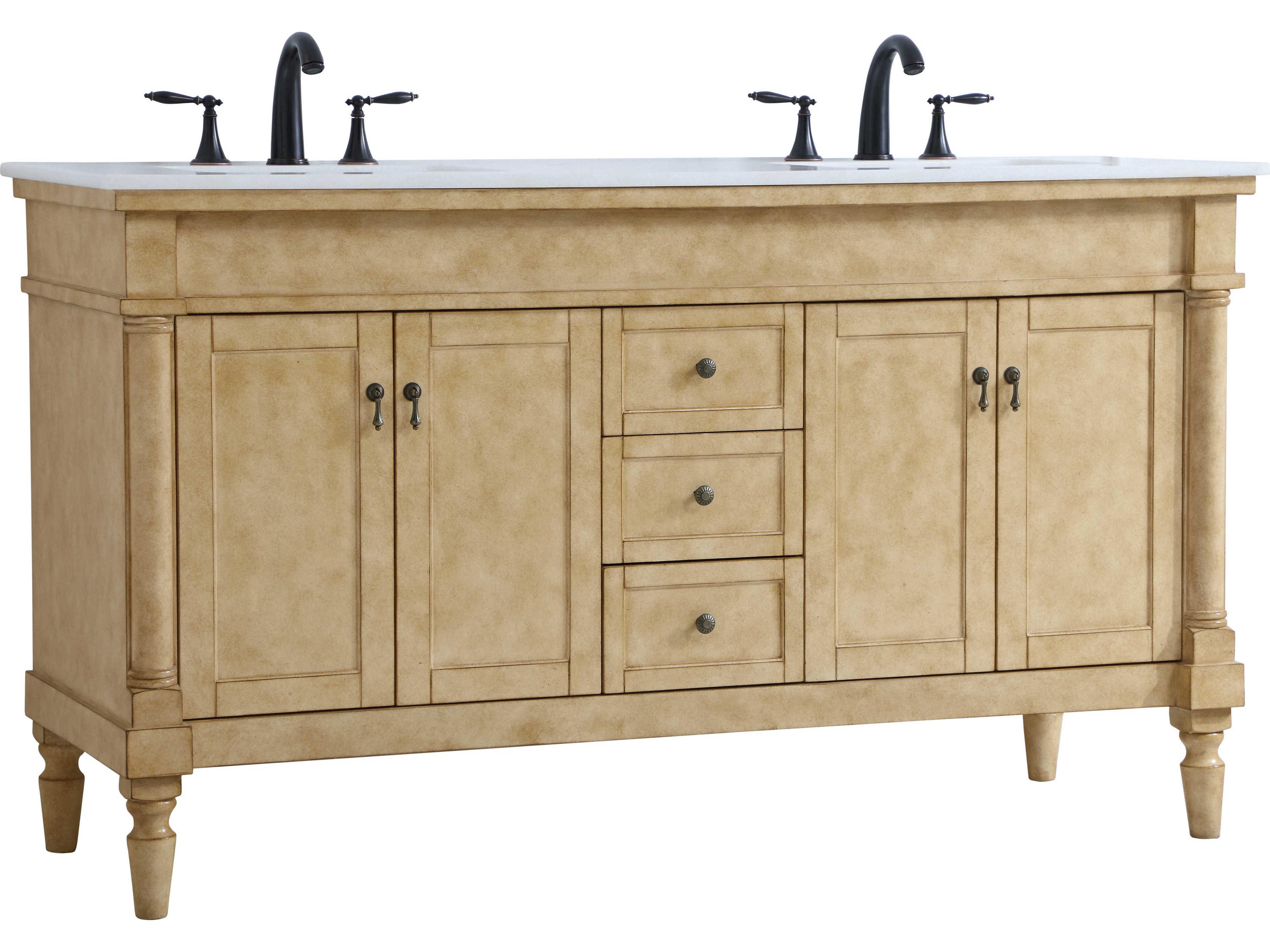 Elegant Lighting Lexington Antique Beige 60" Vanity