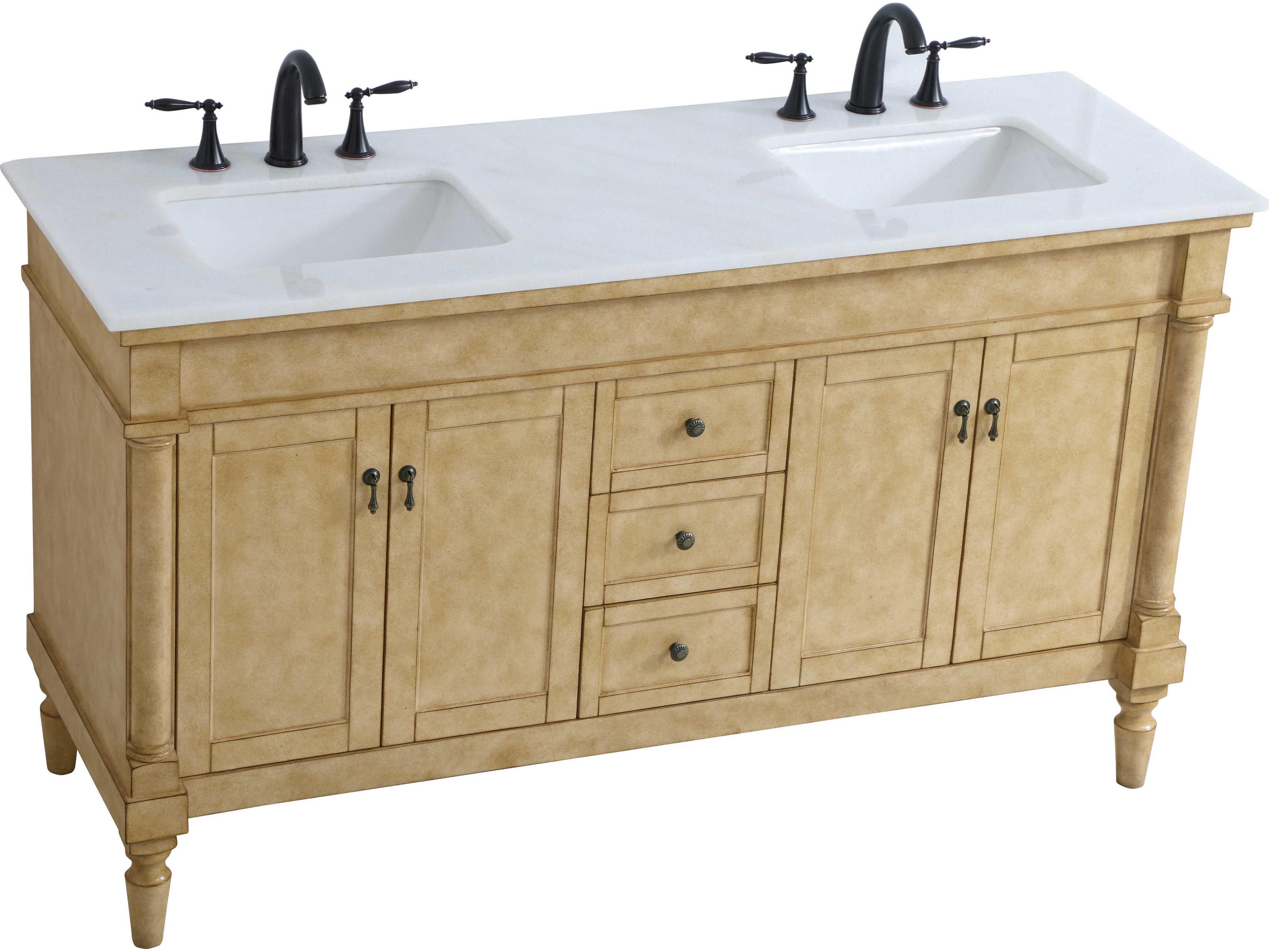 Elegant Lighting Lexington Antique Beige 60" Vanity