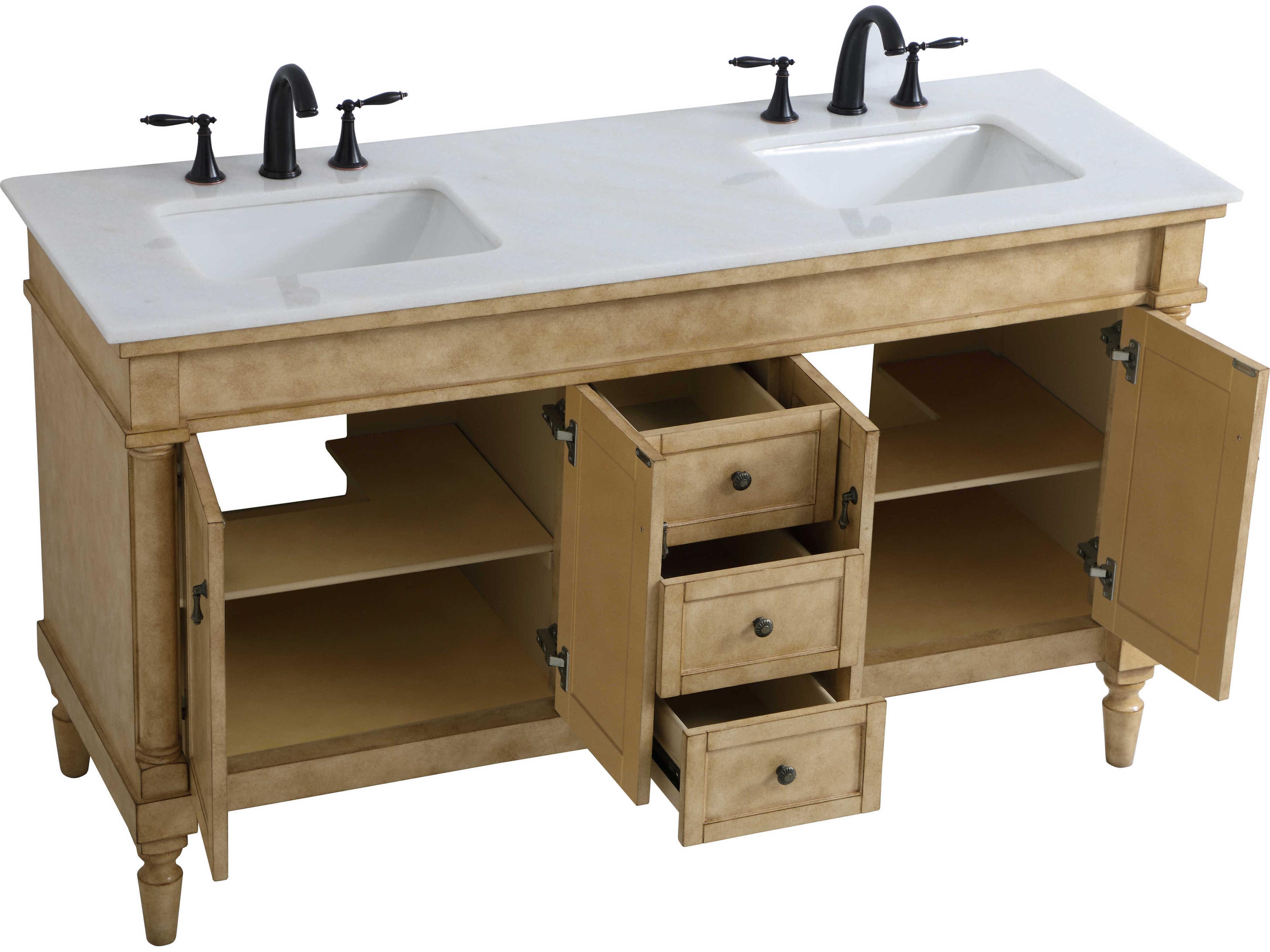 Elegant Lighting Lexington Antique Beige 60" Vanity