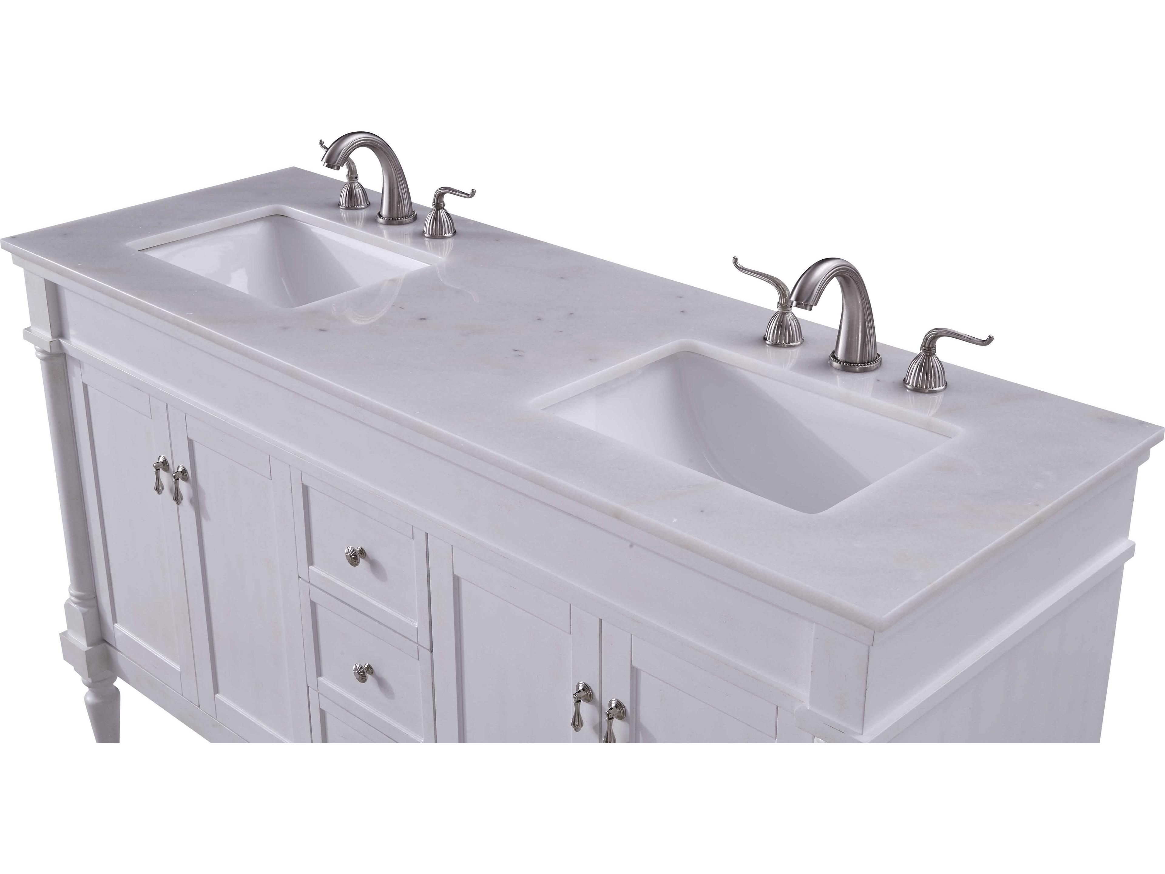 Elegant Lighting Lexington Antique White 60" Vanity