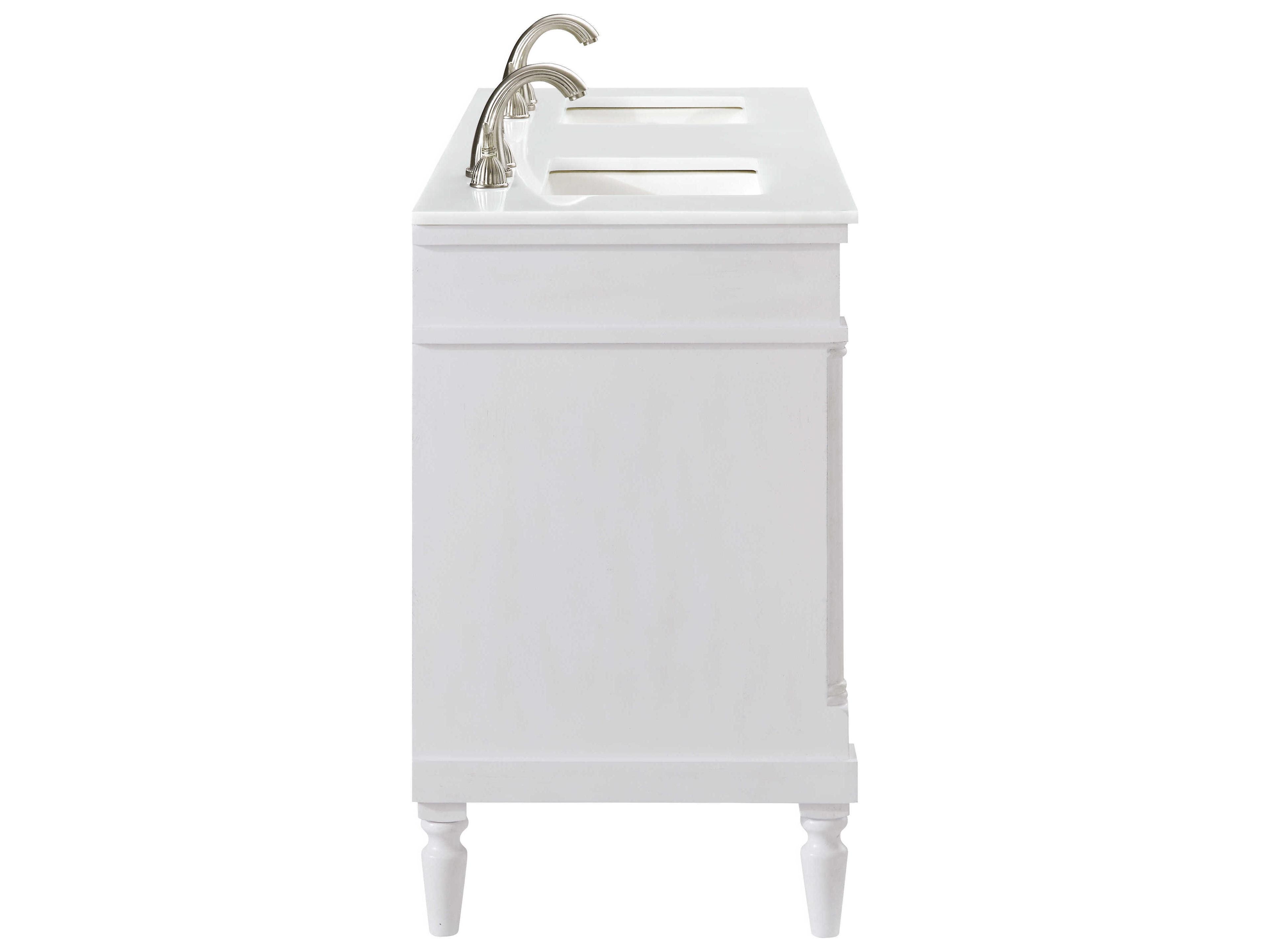 Elegant Lighting Lexington 60" Antique White Vanity
