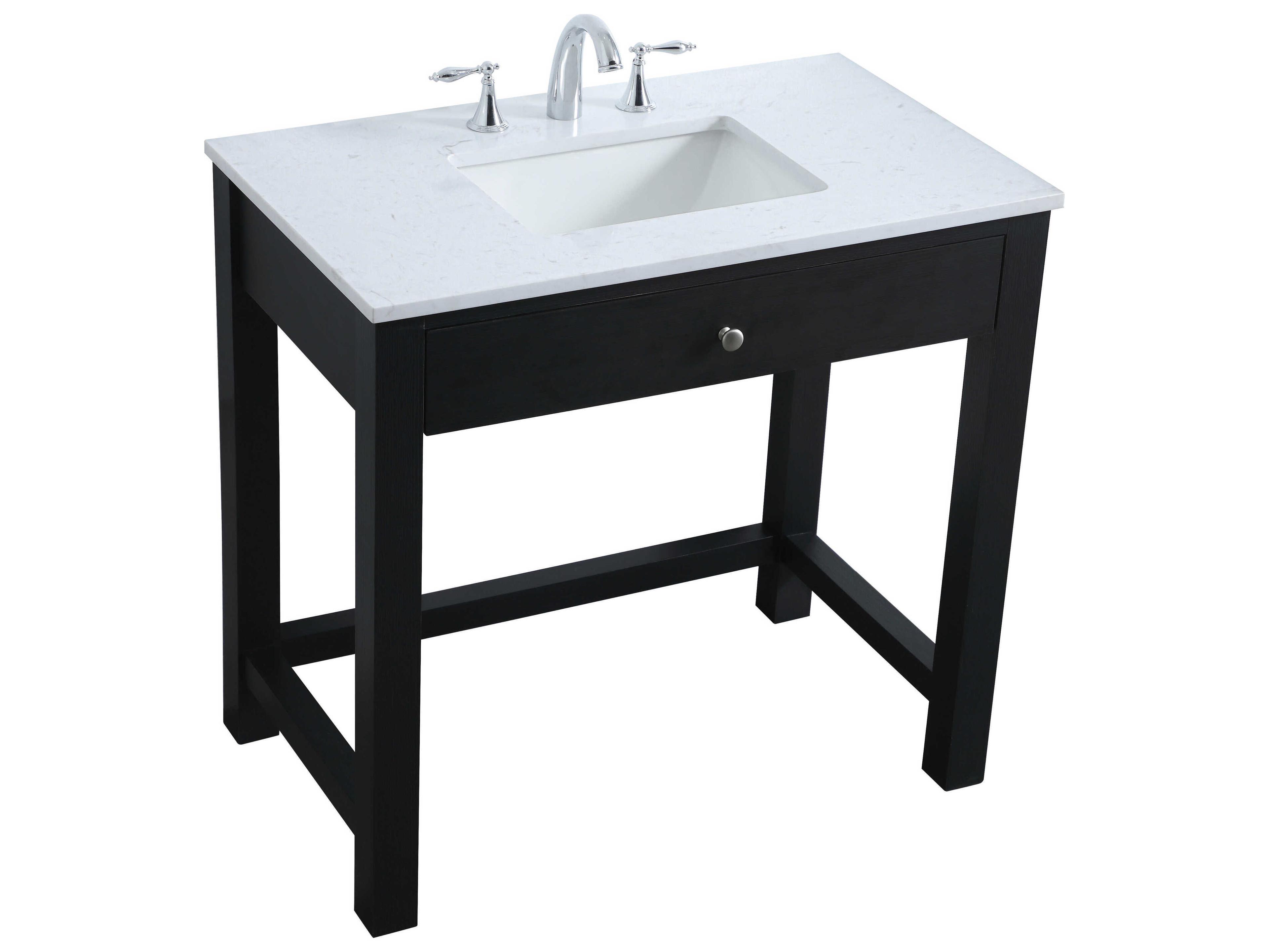 Elegant Lighting Hudson Black ADA Compliant Vanity