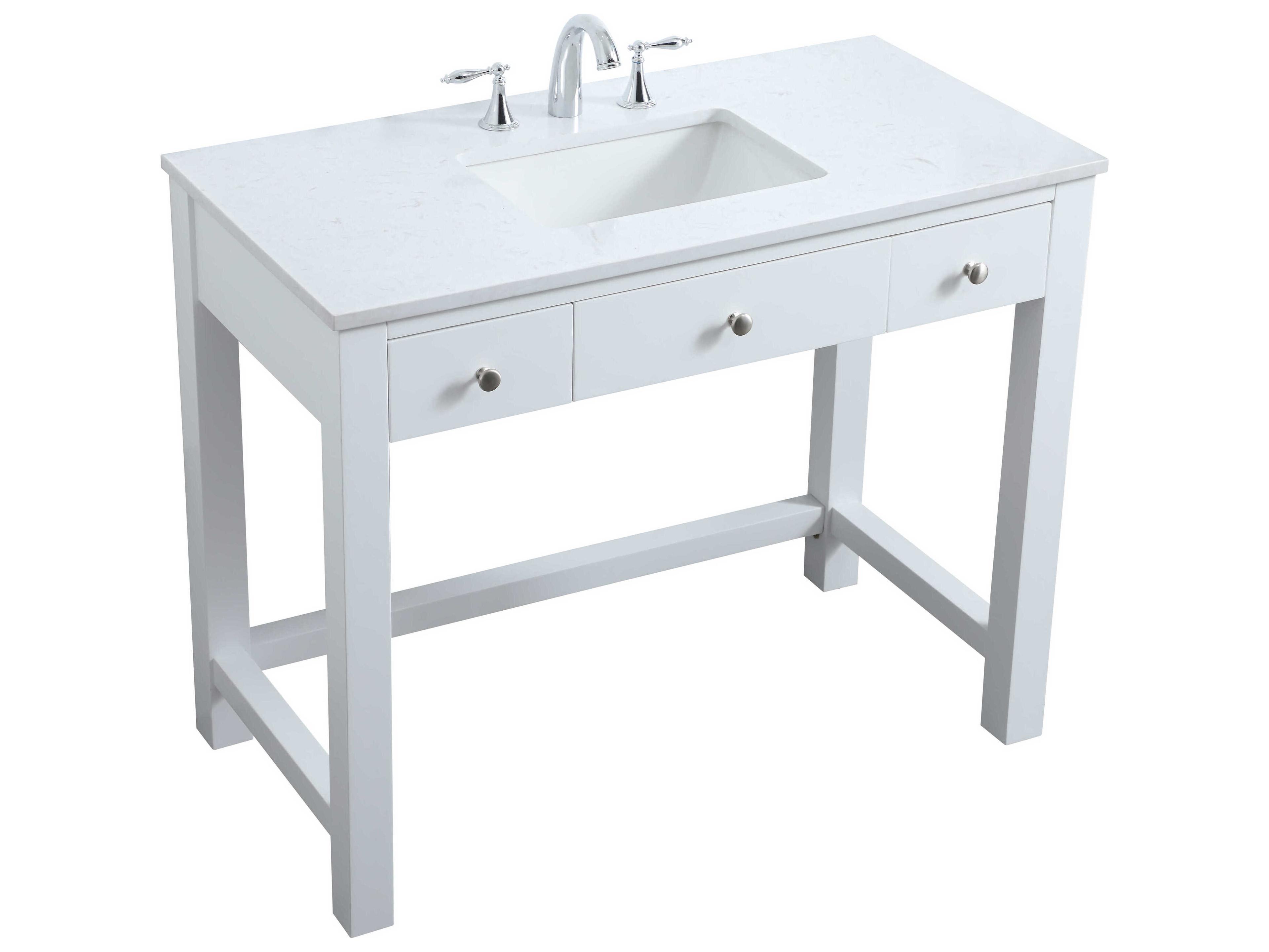 Elegant Lighting Hudson White ADA Compliant Vanity