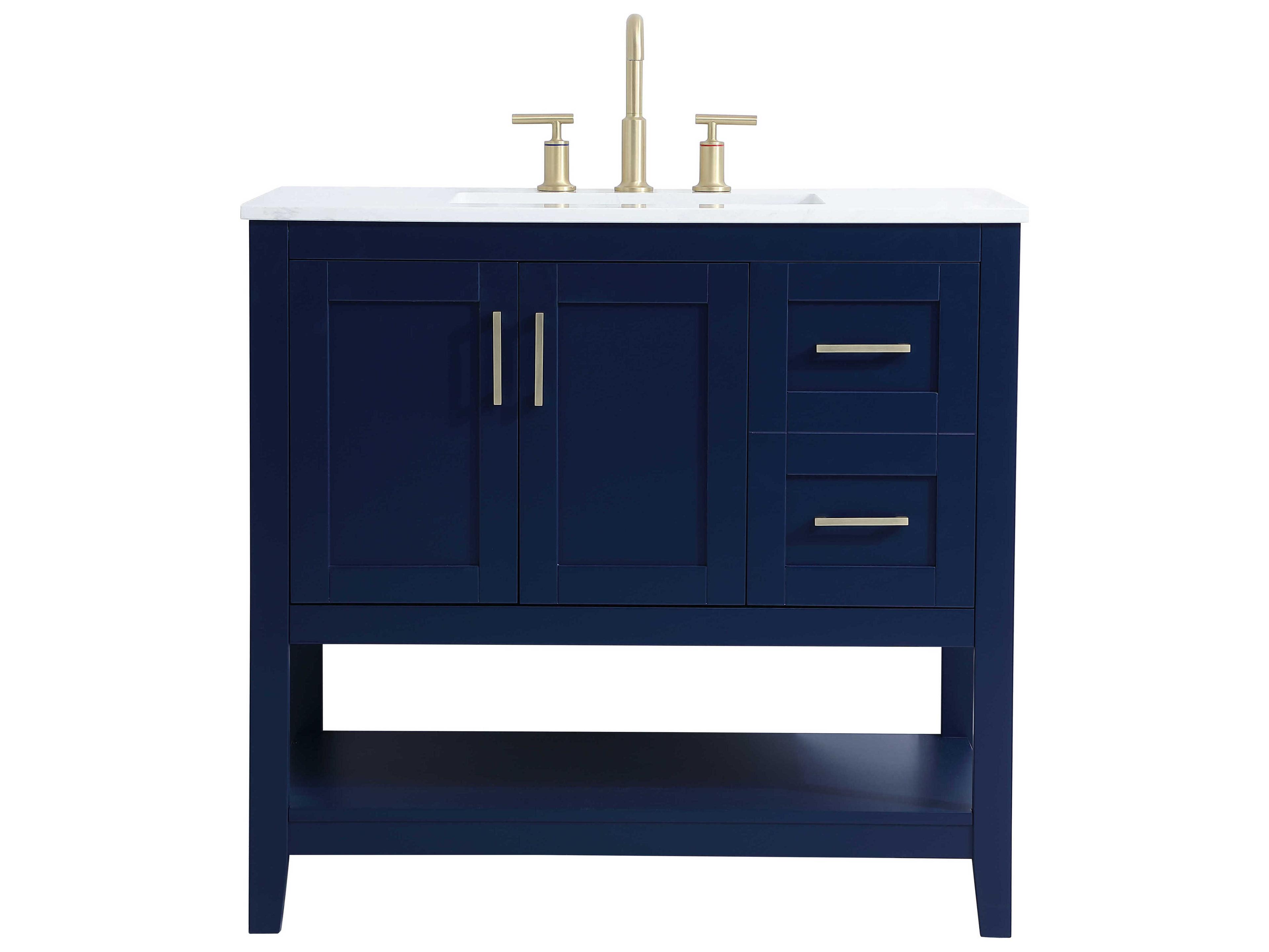 Elegant Lighting Aubrey 36" Blue Vanity