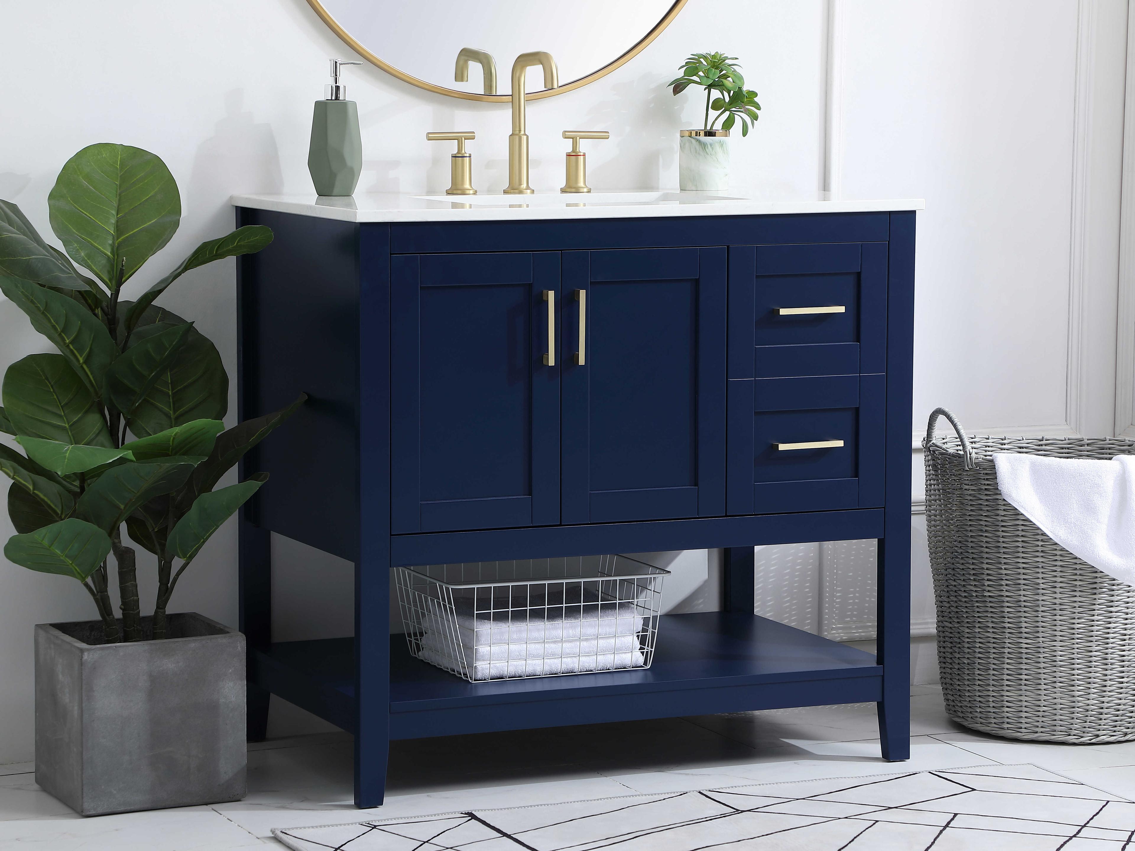 Elegant Lighting Aubrey 36" Blue Vanity