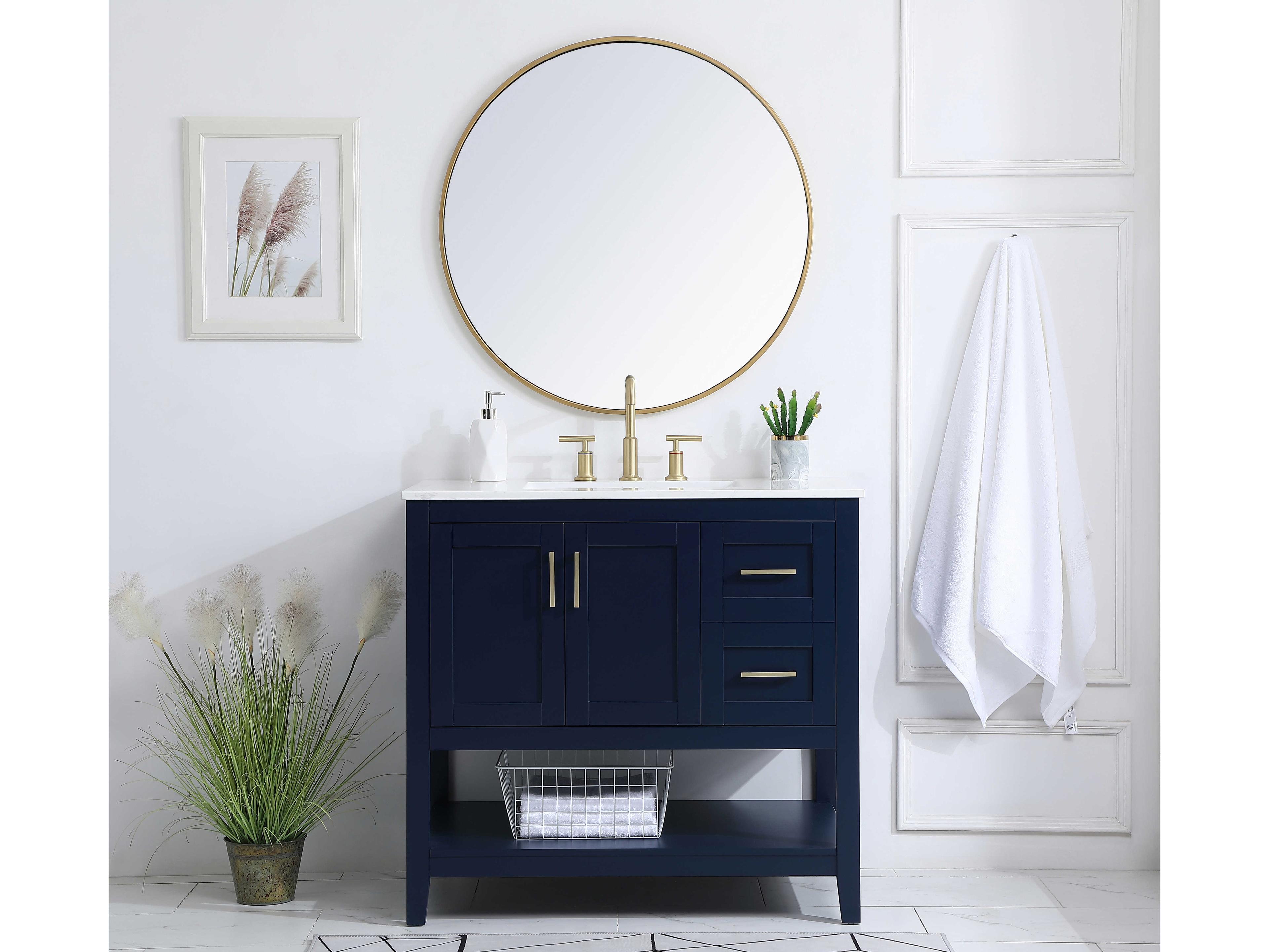Elegant Lighting Aubrey 36" Blue Vanity