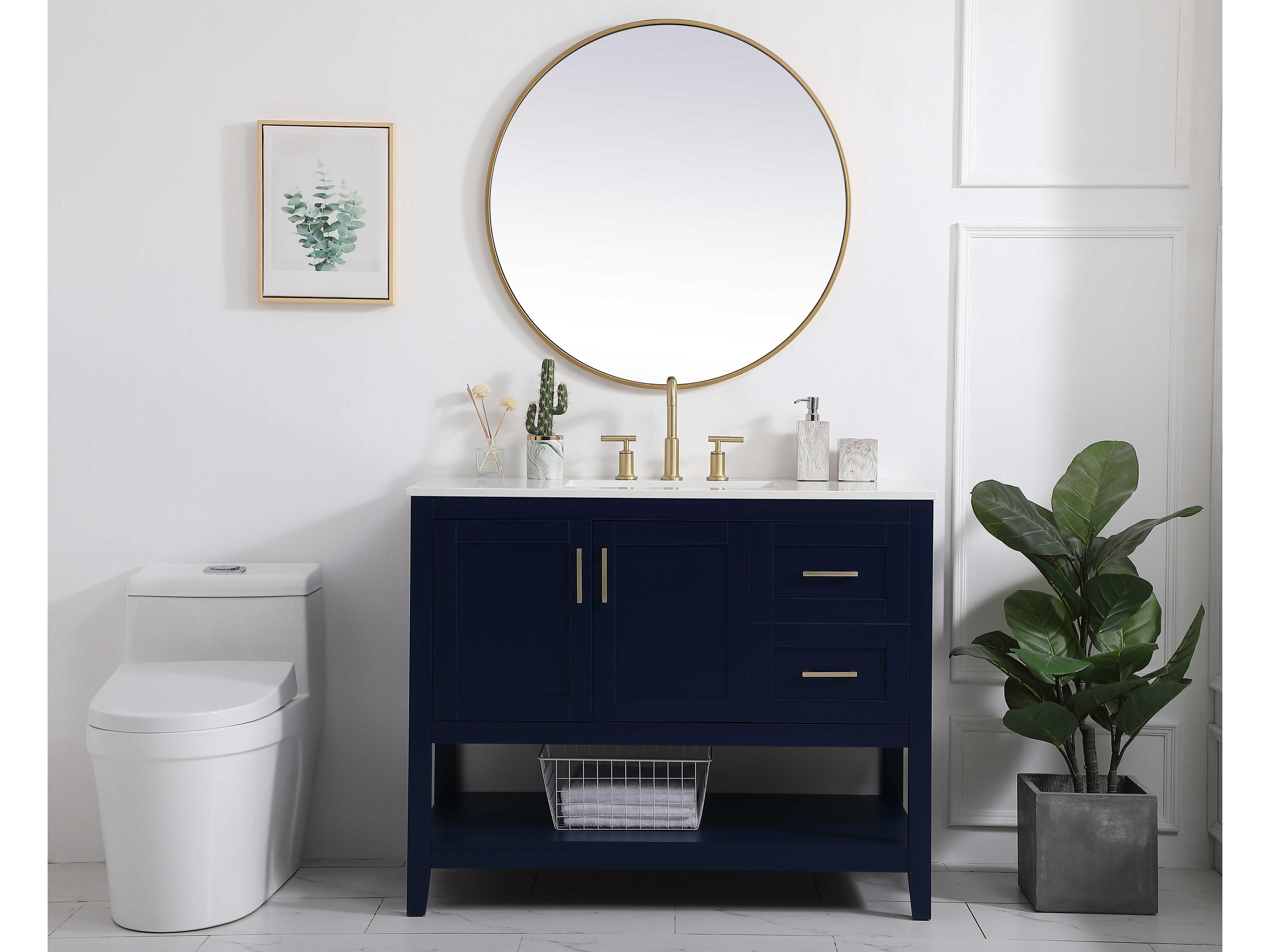 Elegant Lighting Aubrey Blue 42" Vanity with Backsplash