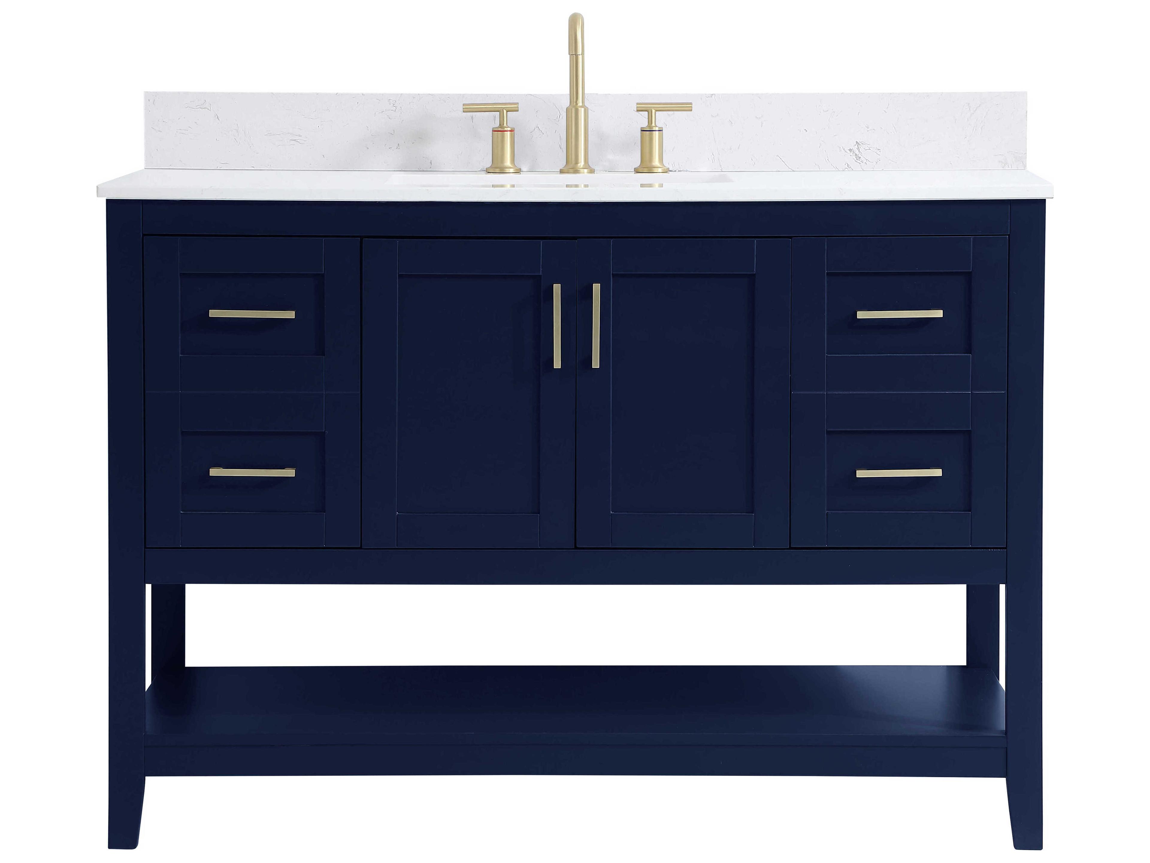 Elegant Lighting Aubrey Blue 48" Vanity with Backsplash