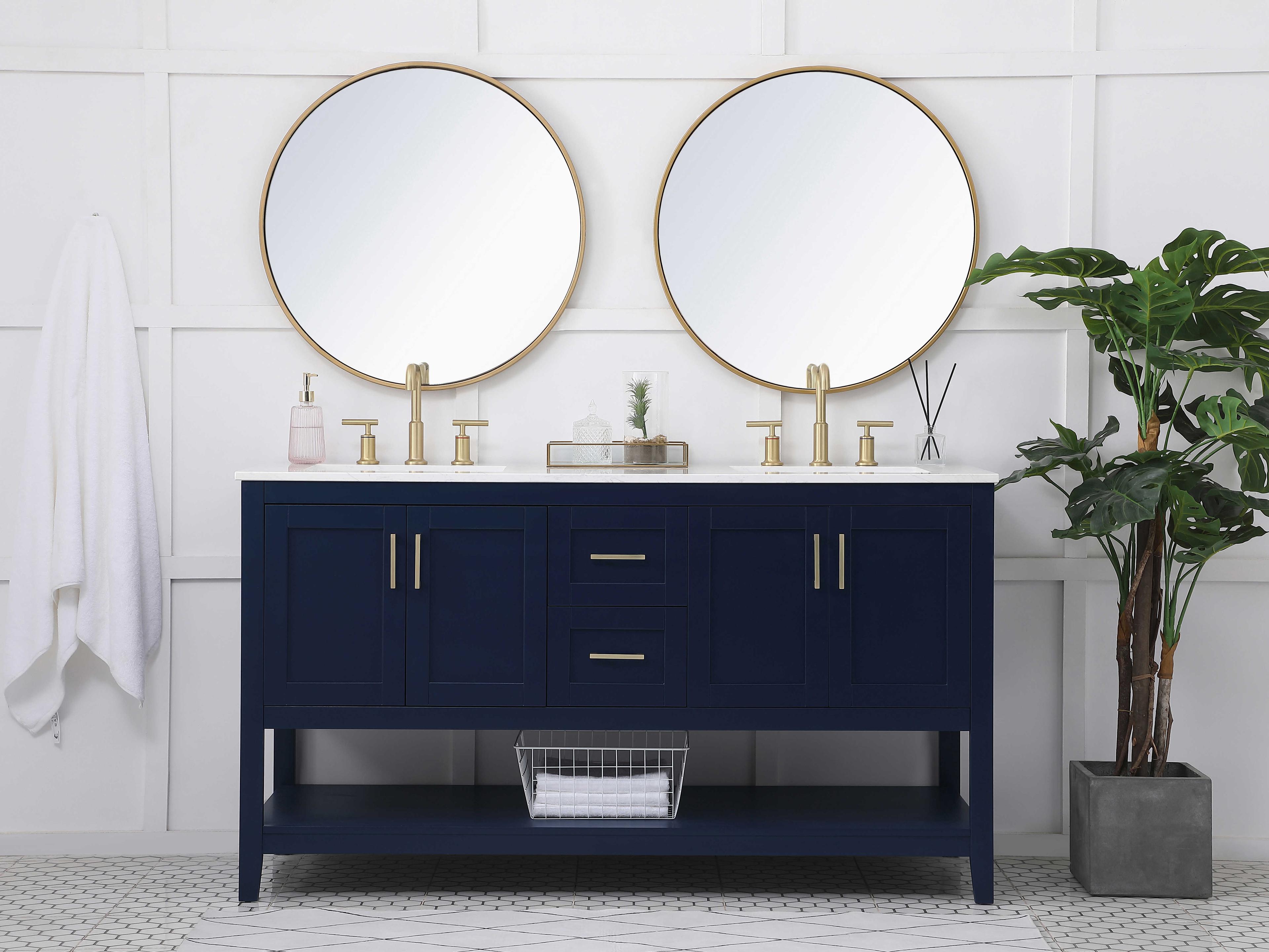 Elegant Lighting Aubrey Blue 60" Vanity
