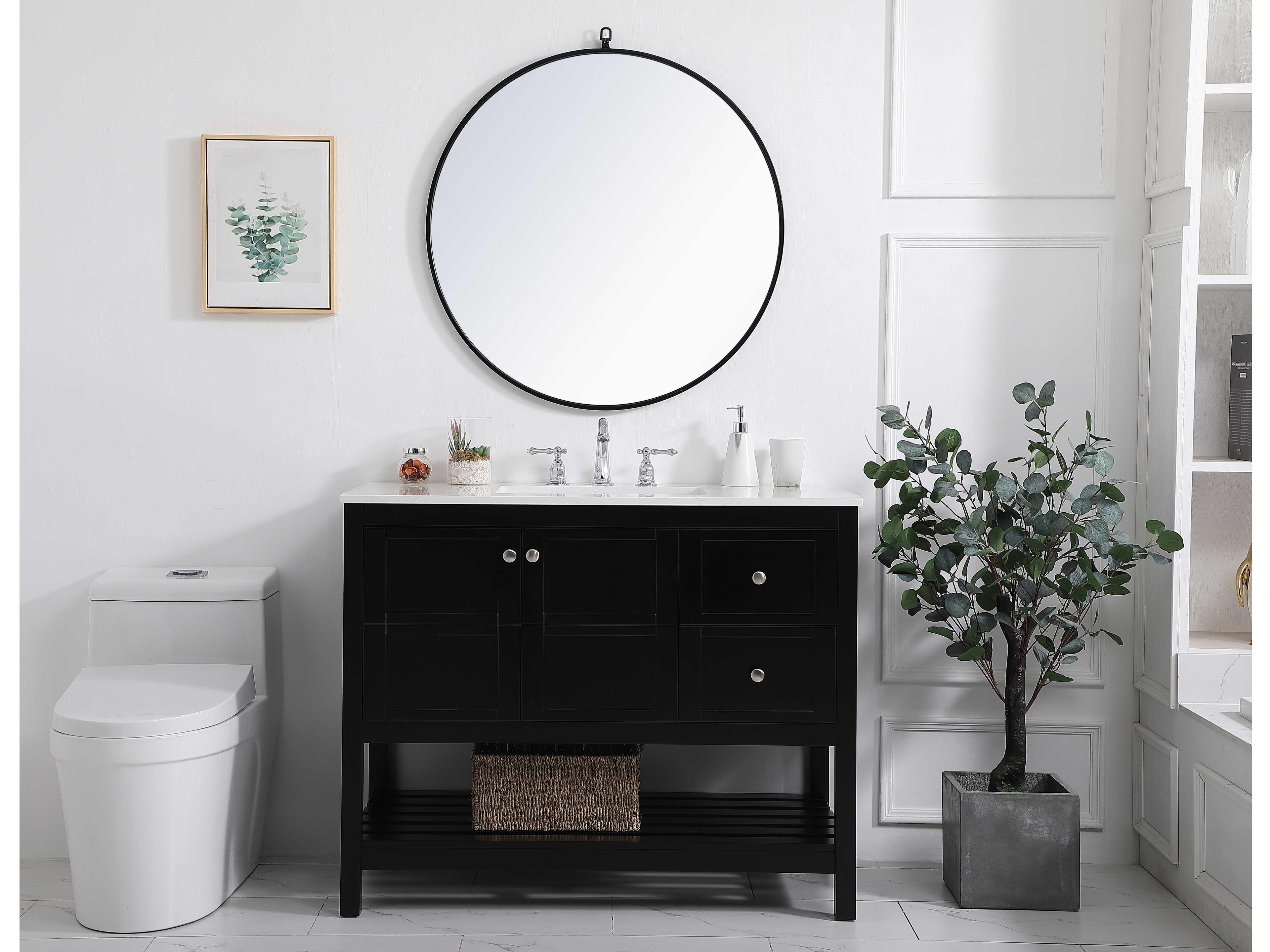 Elegant Lighting Theo Black 42" Vanity