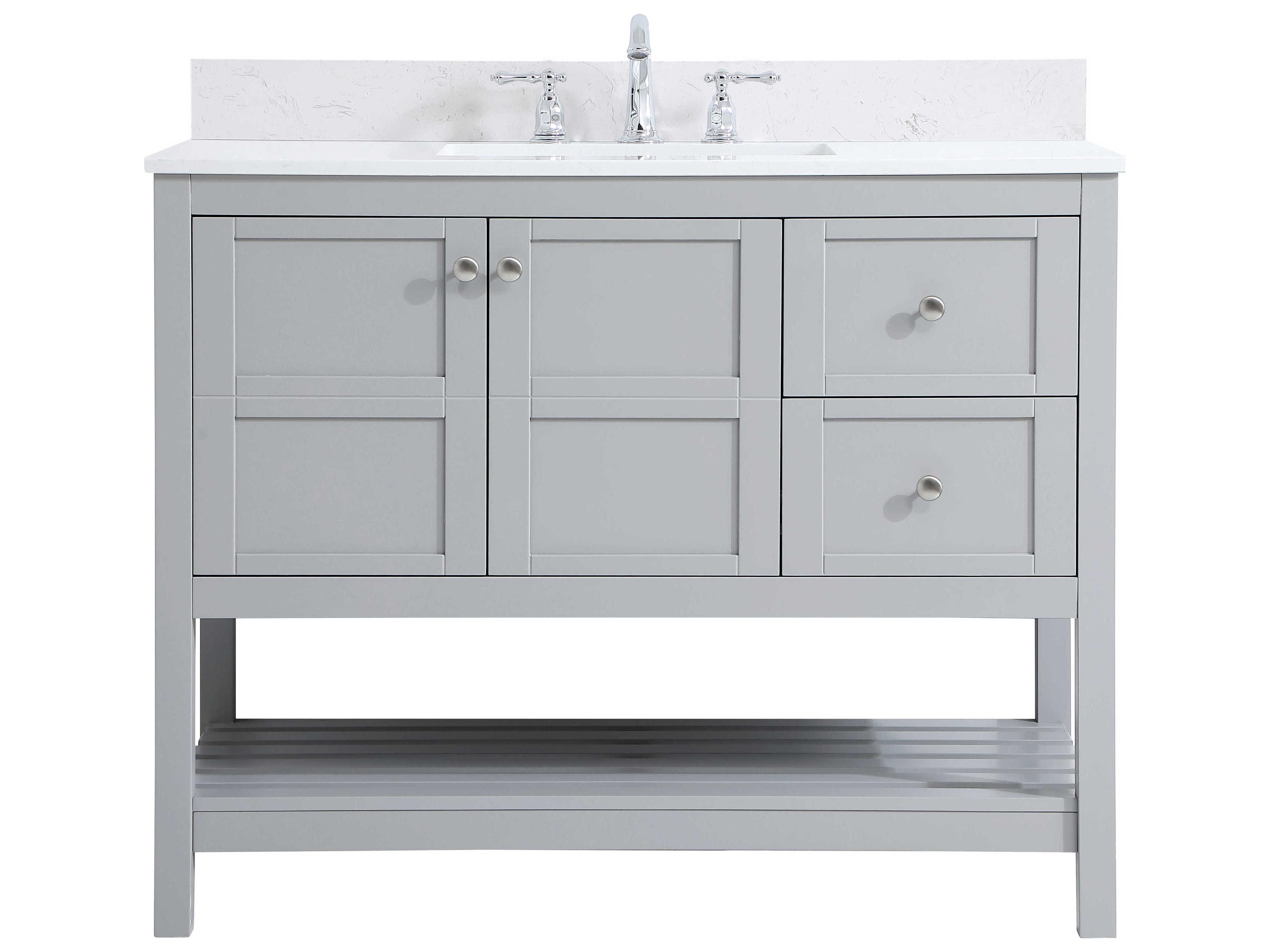 Elegant Lighting Theo Gray 42" Vanity with Backsplash