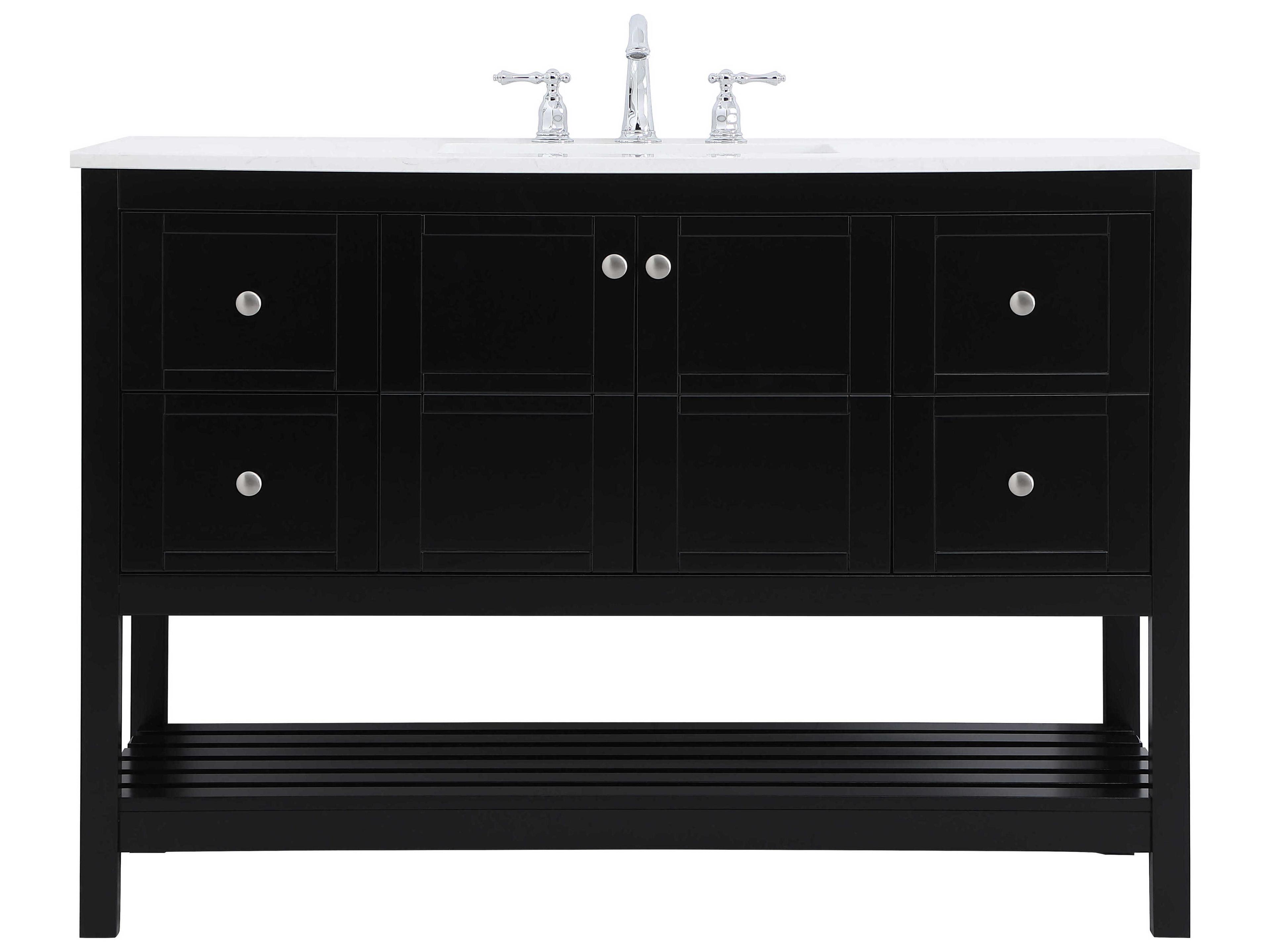 Elegant Lighting Theo Black 48" Vanity