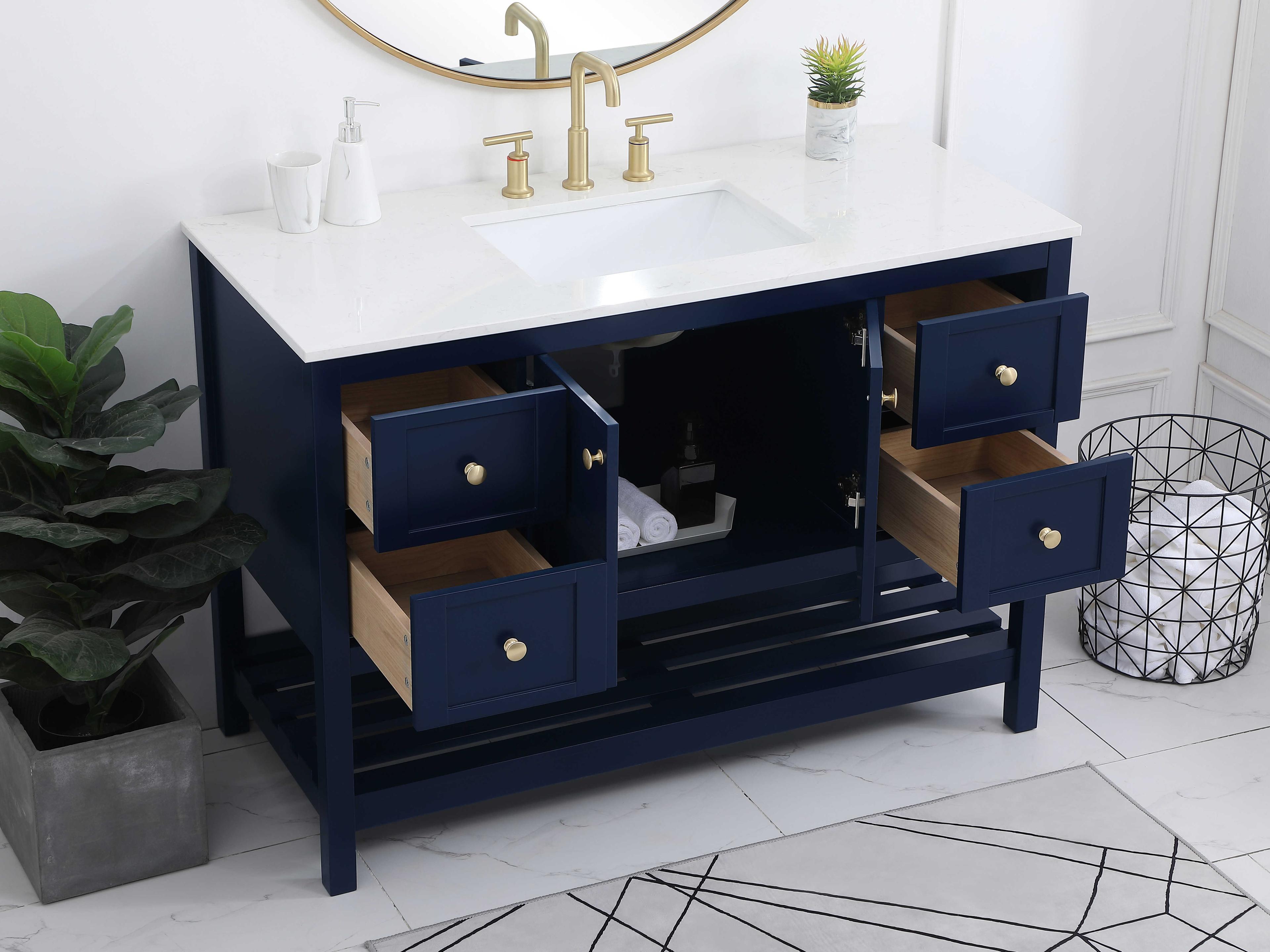 Elegant Lighting Theo Blue 48" Vanity