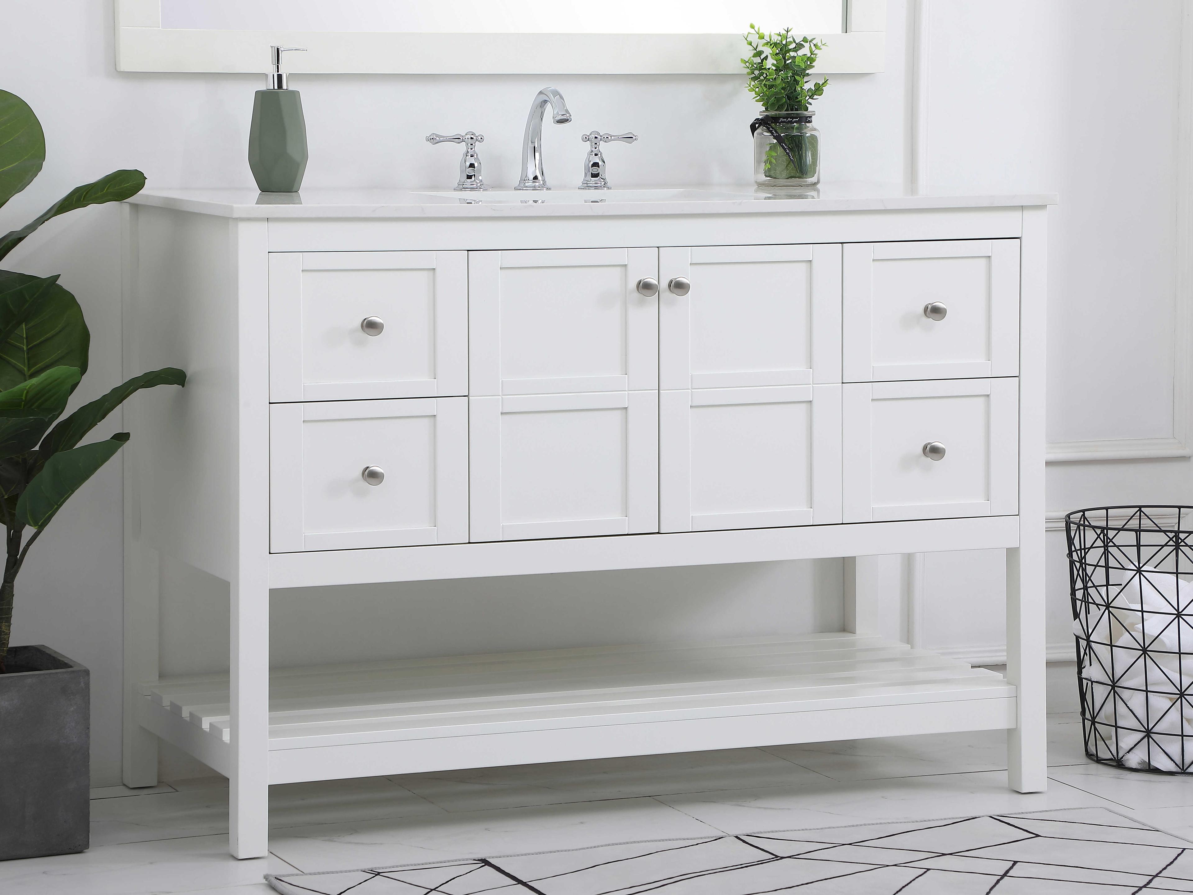 Elegant Lighting Theo White 48" Vanity