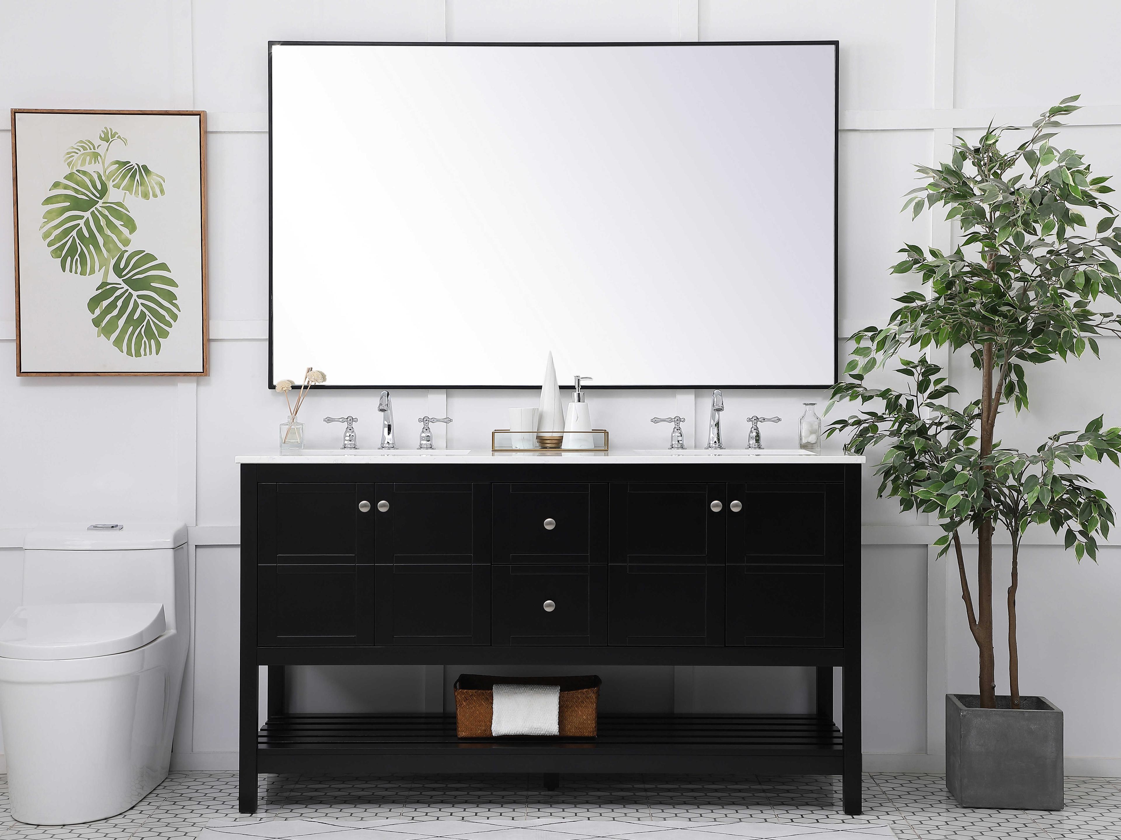 Elegant Lighting Theo Black 60" Vanity