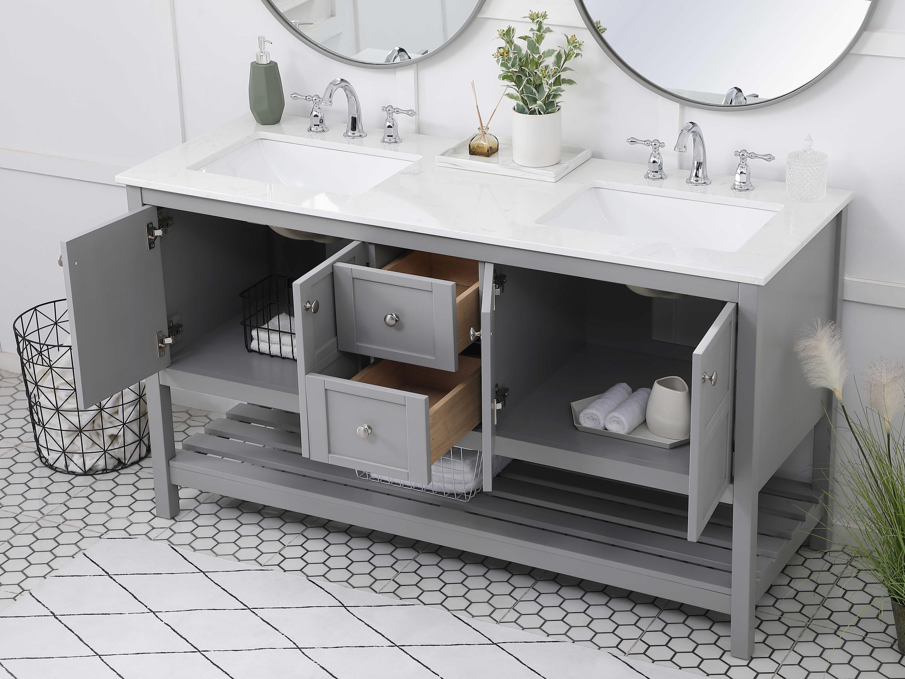 Elegant Lighting Theo Gray 60" Vanity