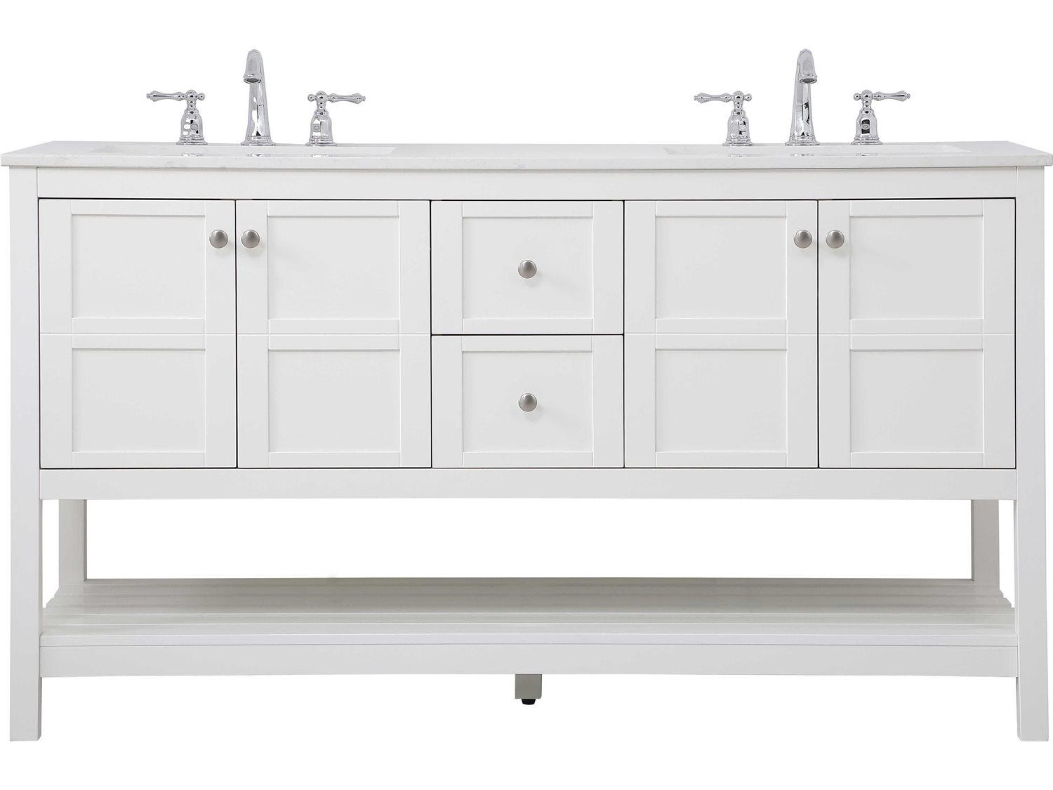 Elegant Lighting Theo White 60" Vanity